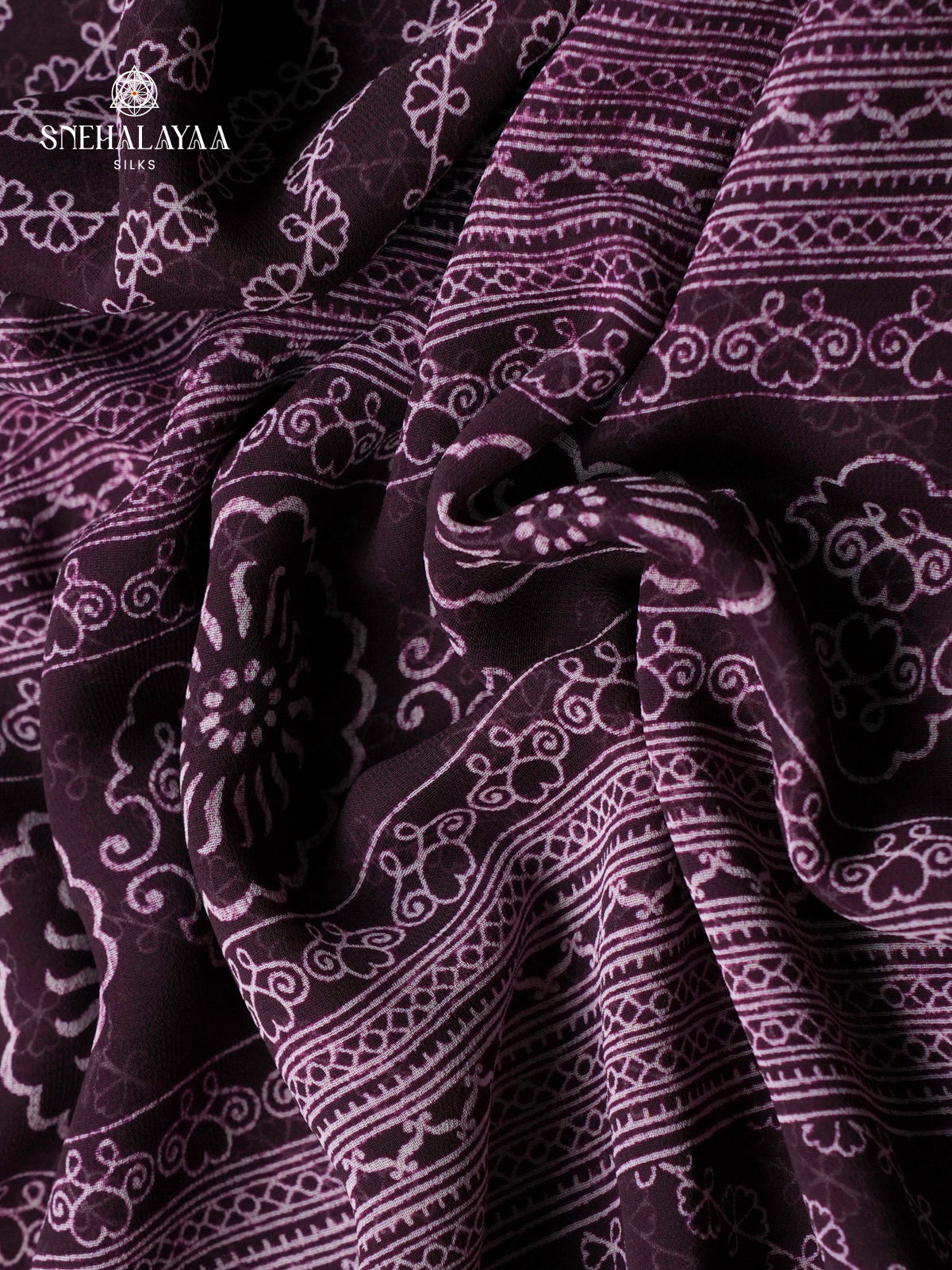 Rich Purple Chiffon Saree