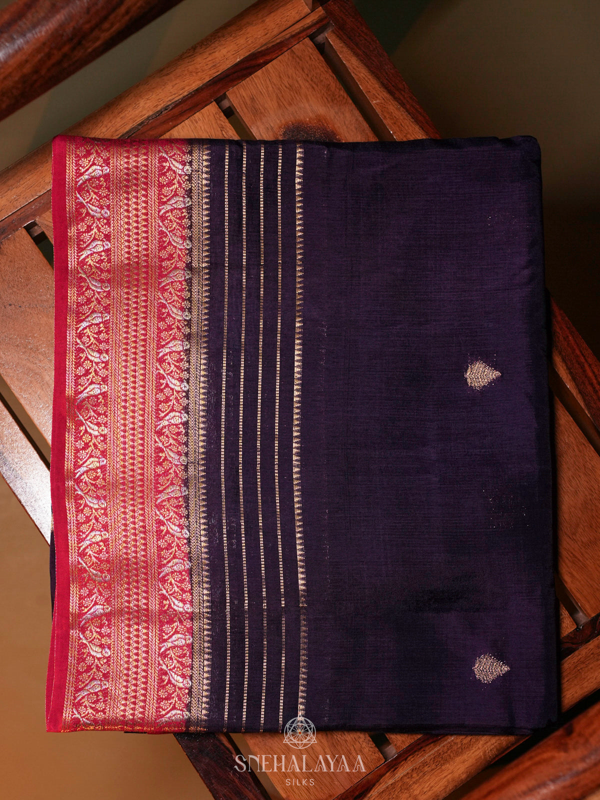 Purple Banaras Silk Saree