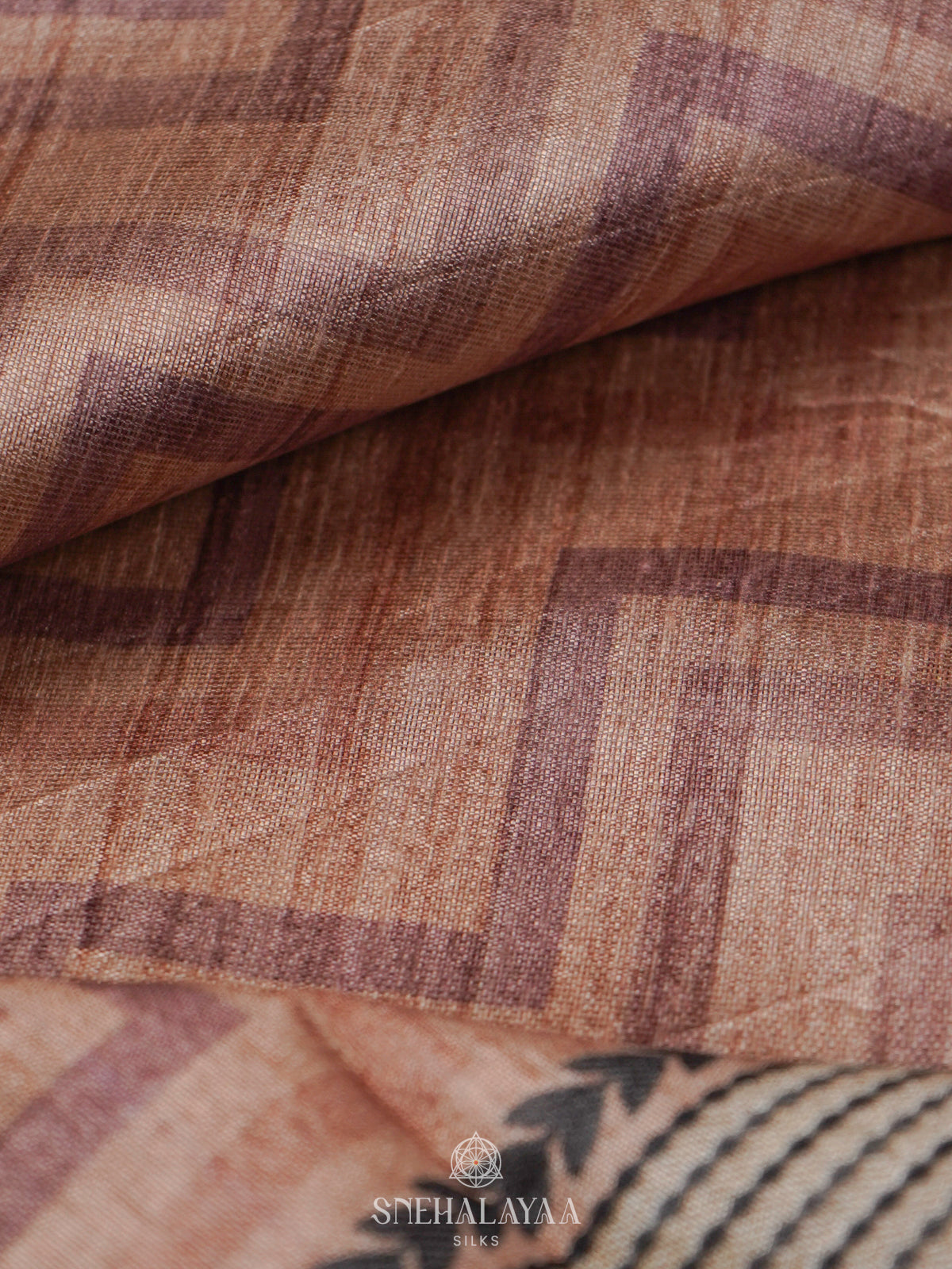 Beige Tussar Embroidery Saree