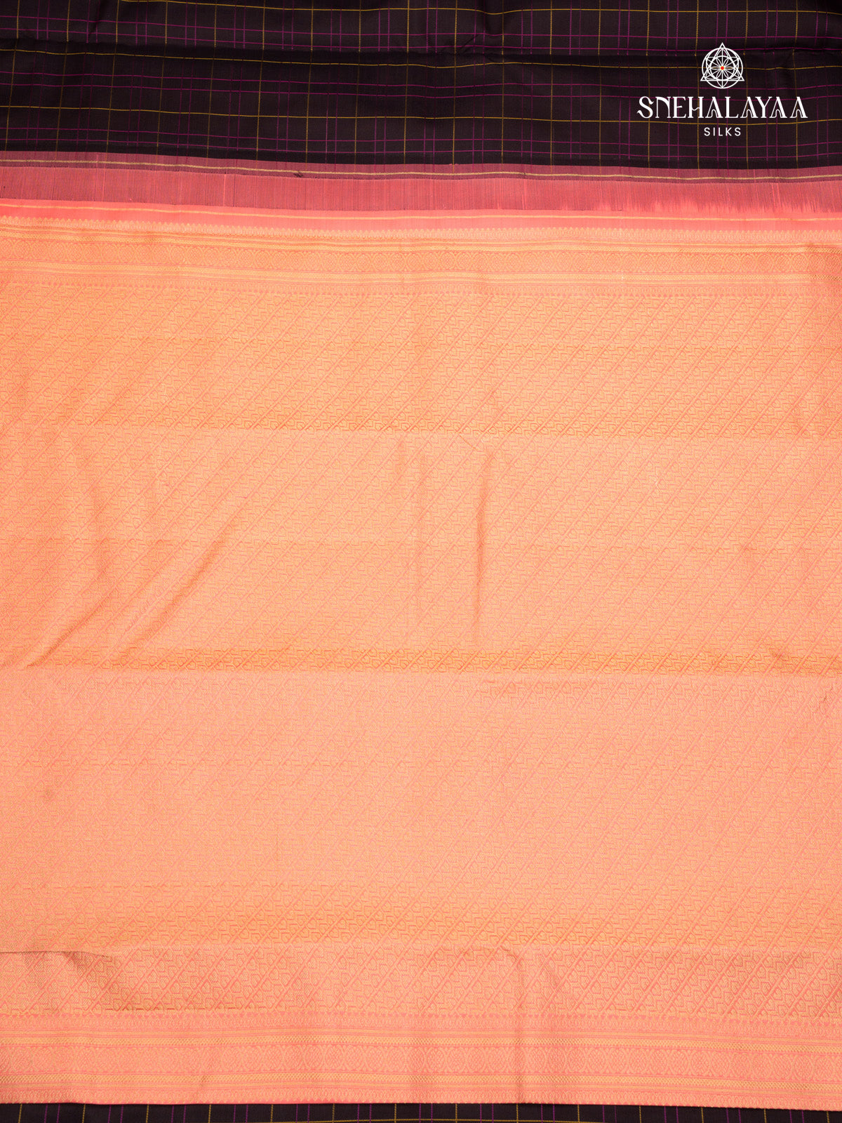 Chocolate Brown Korvai Kanjivaram Silk Saree