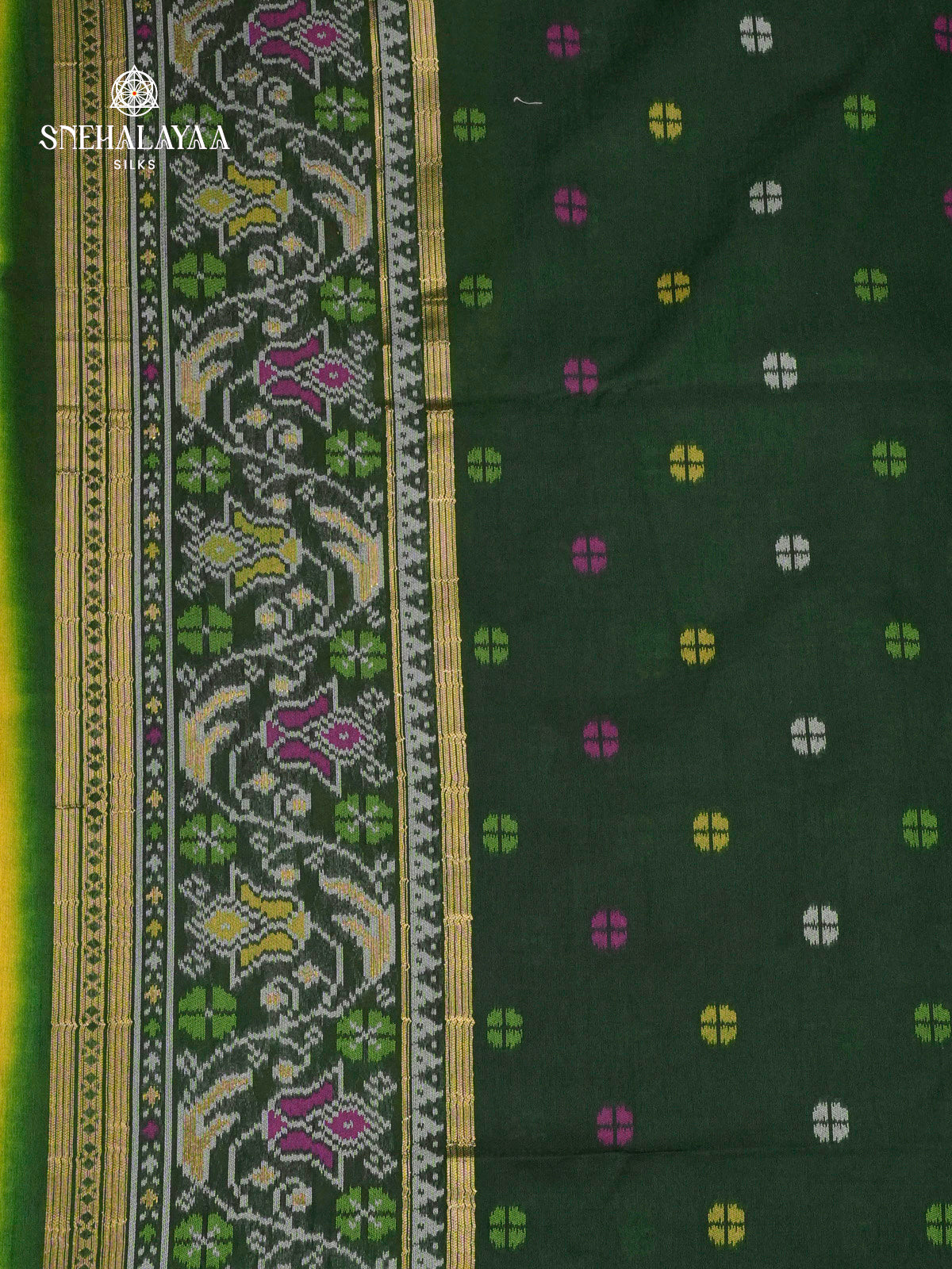 Mango Yellow Ikat Saree