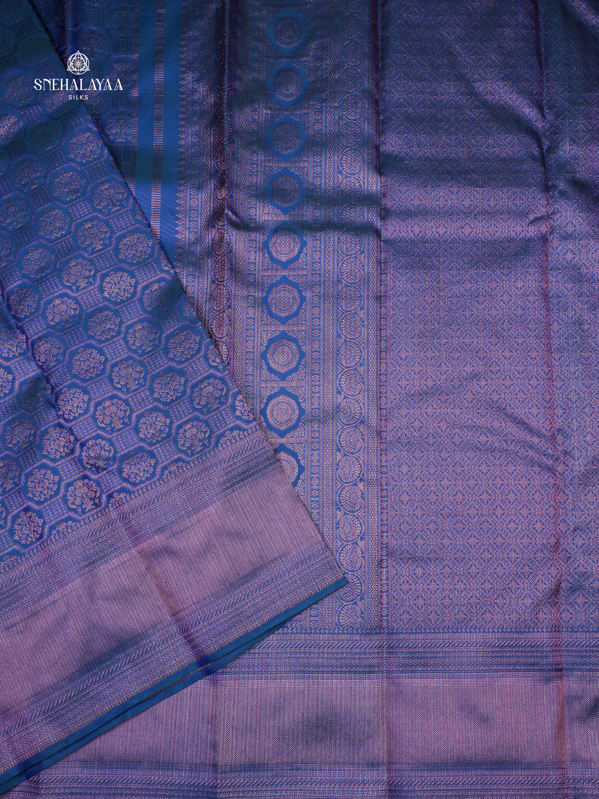 Peacock Blue Kanjivaram Silk Saree
