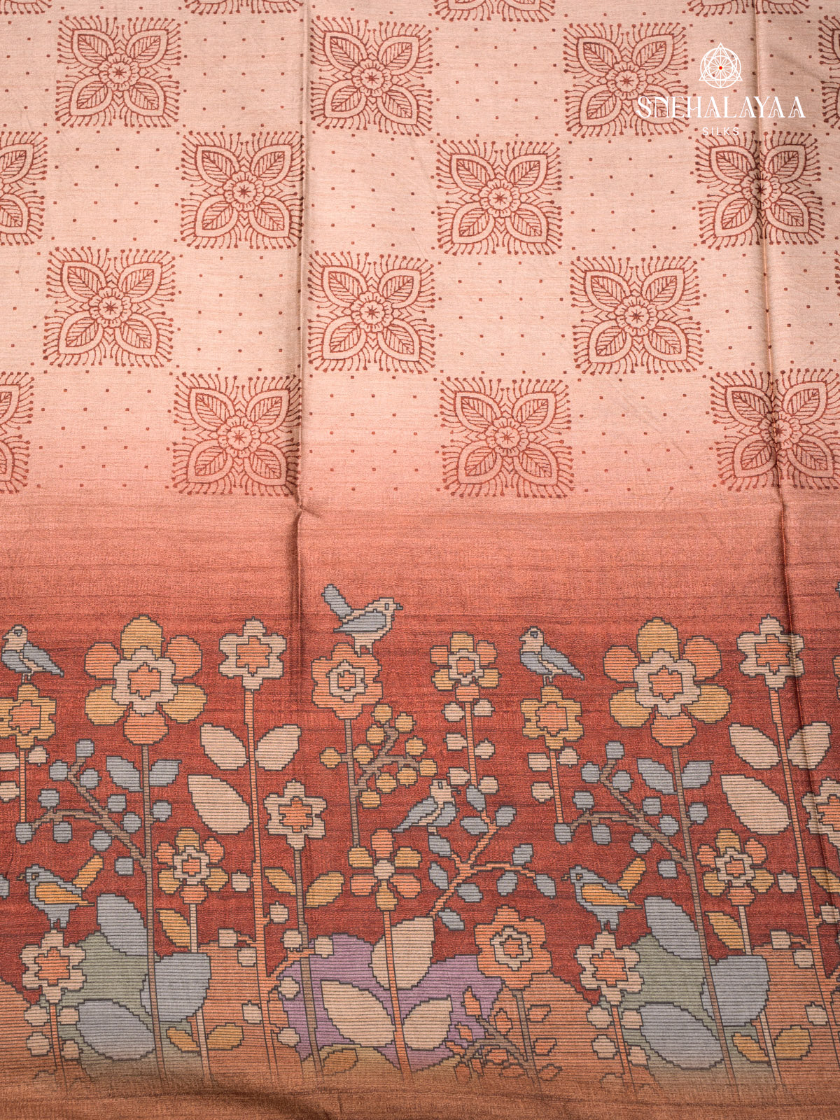 Maroon Tussar Saree