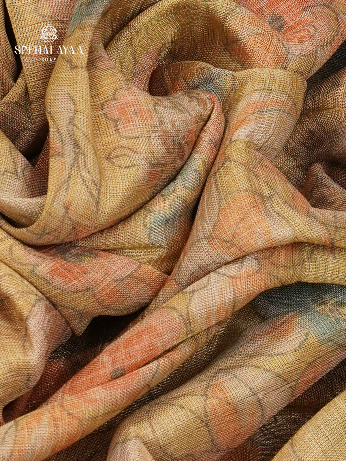 Beige Linen Tissue Saree
