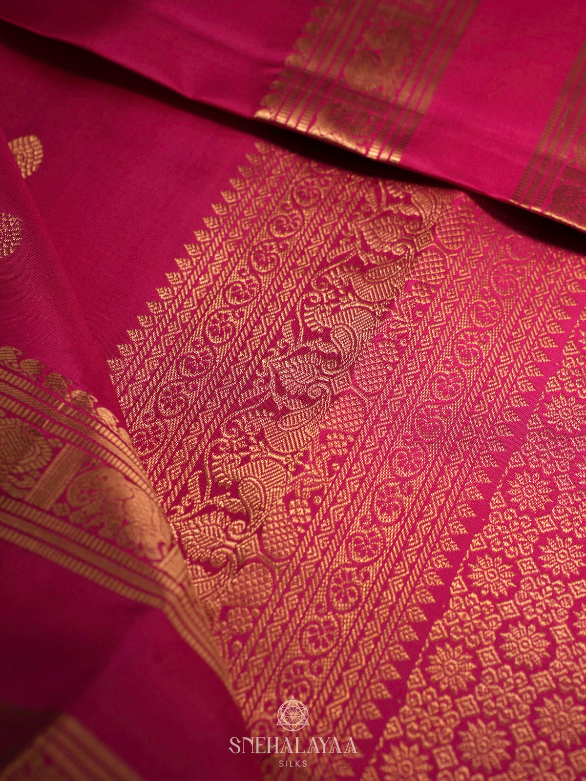 Rani Pink Kanjivaram Silk Saree