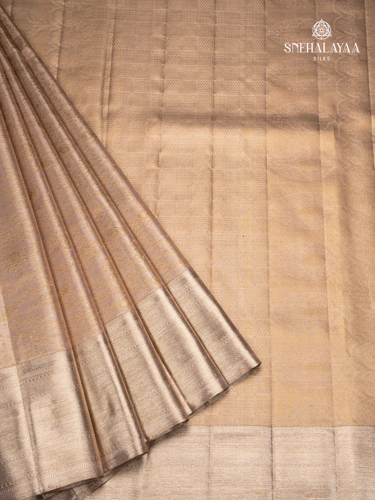 Sandal Kanjivaram Silk Saree