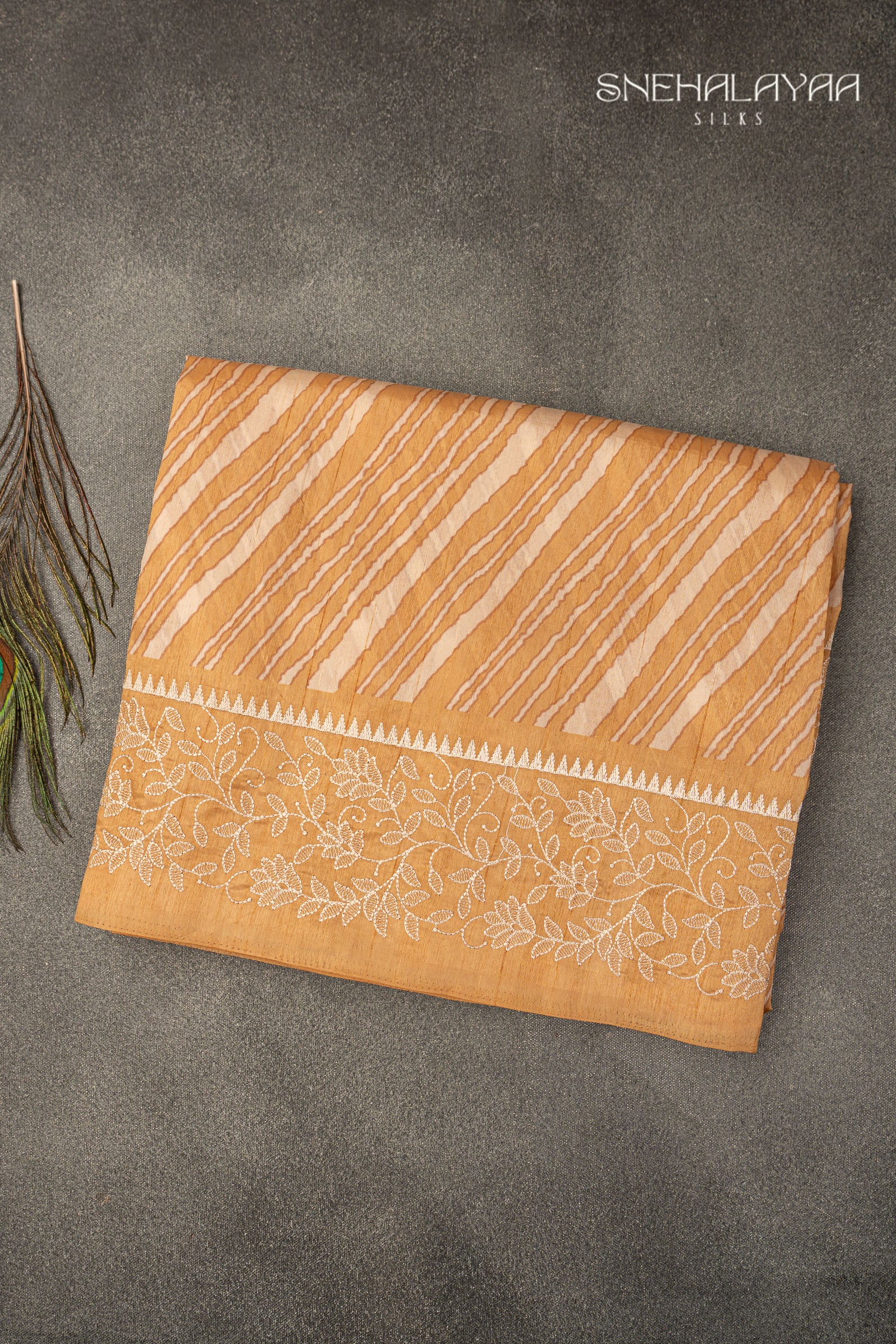 Sandal Semi Tussar Saree