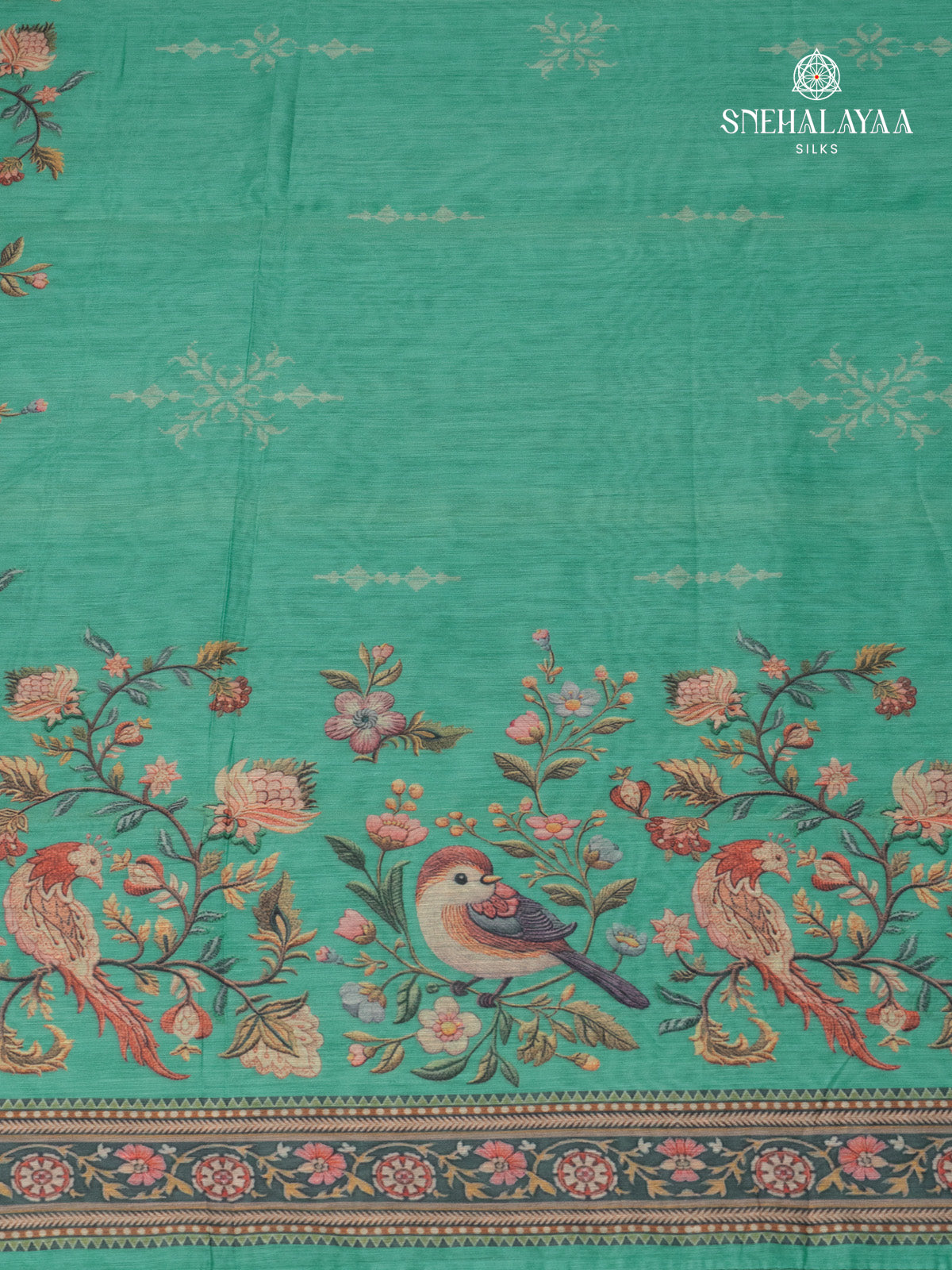Teal Green Linen Saree