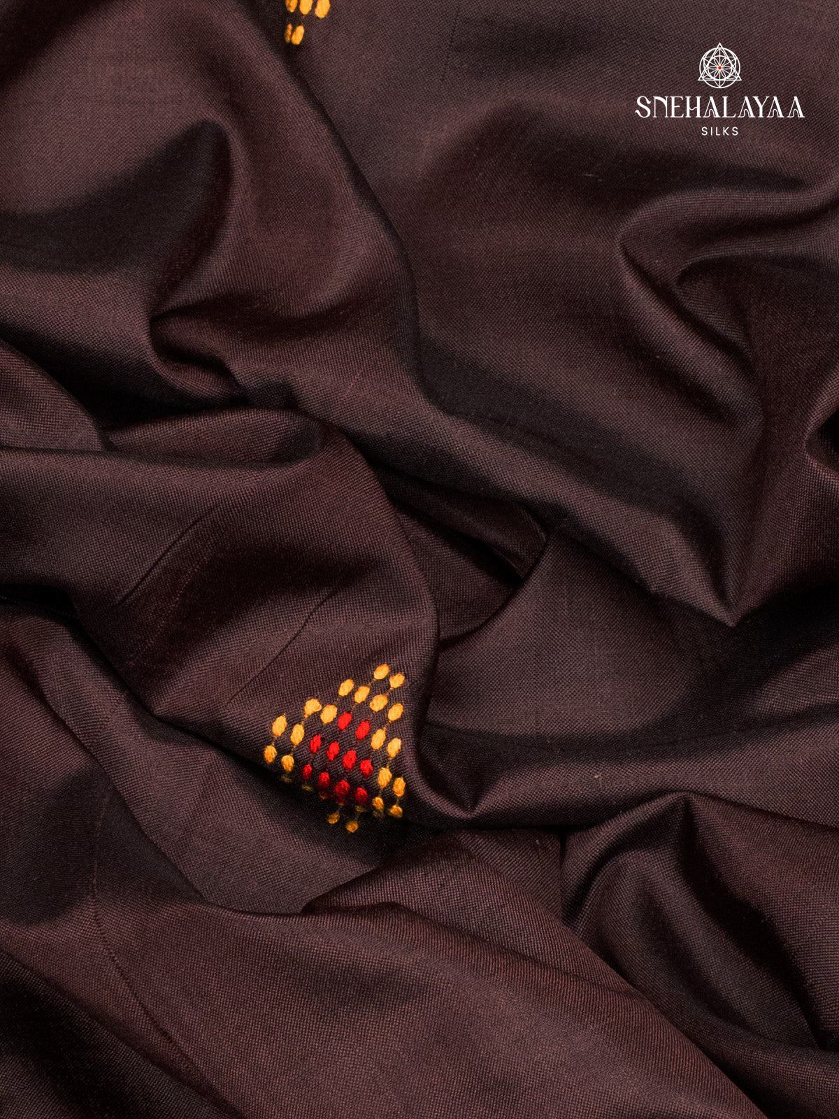 Brown Katan Silk Saree