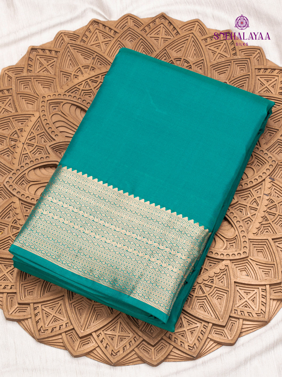 Teal Green Kanjivaram Silk Saree