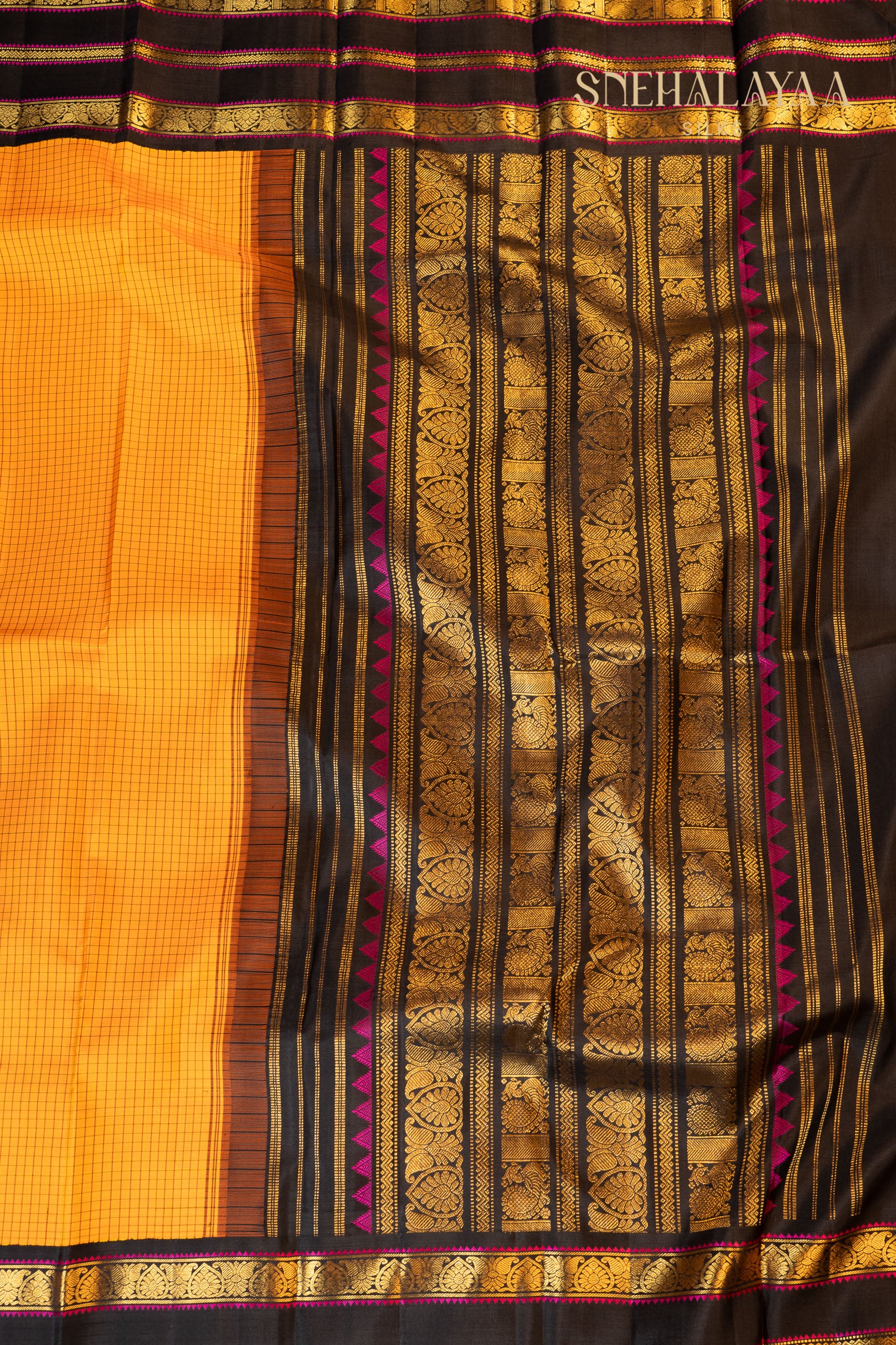 Mango Yellow Kancheevaram Silk Saree