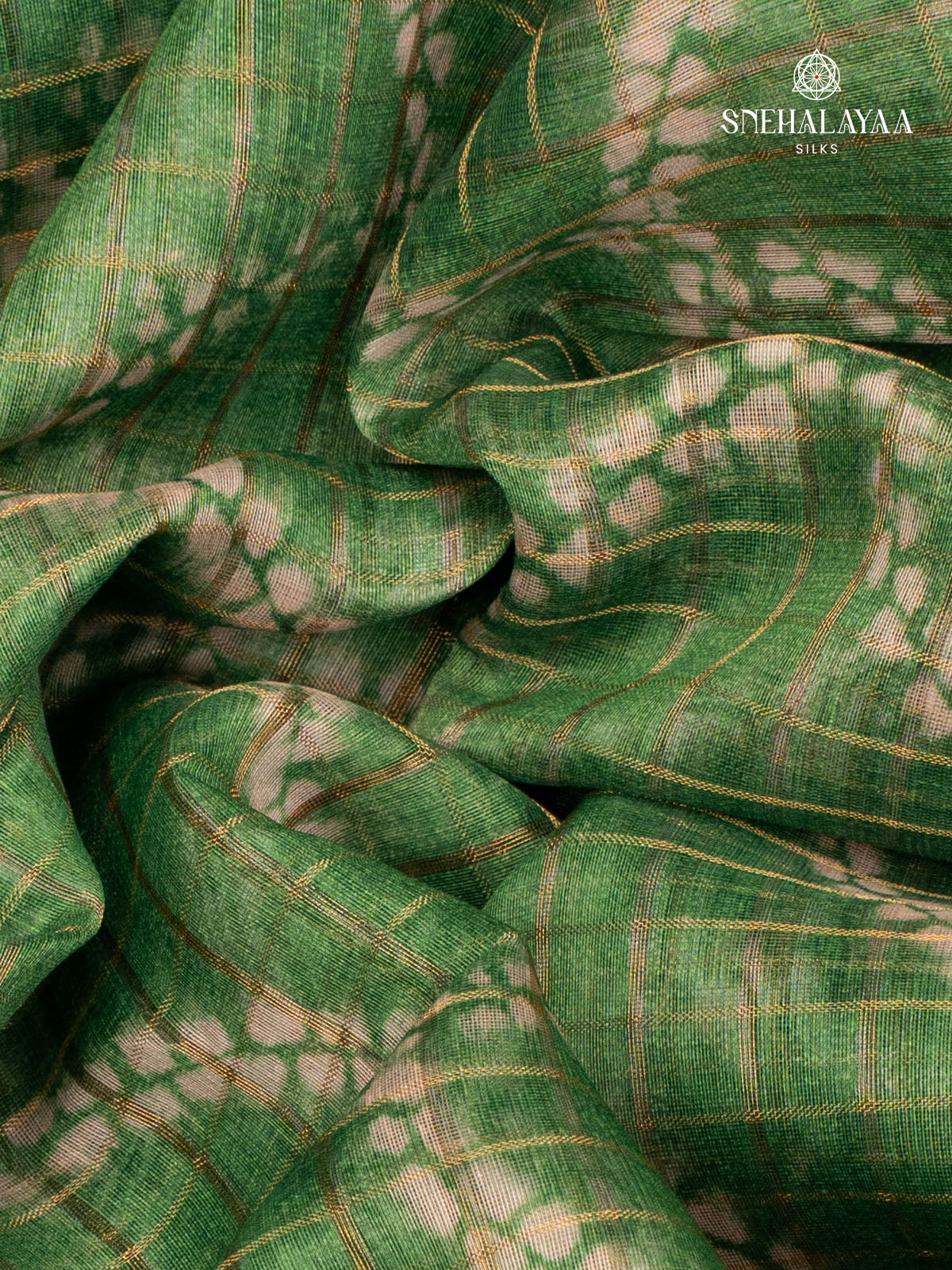 Green Madhubani Saree