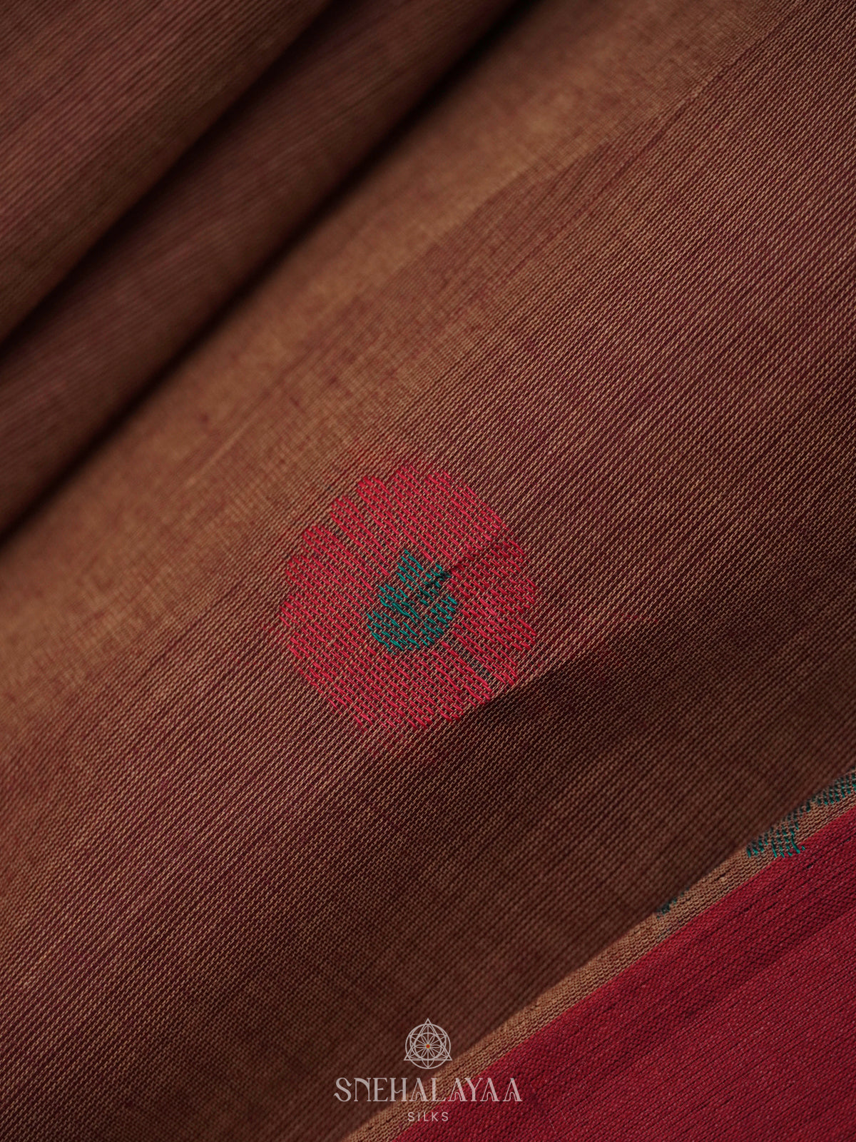 Brown Handloom Cotton Saree