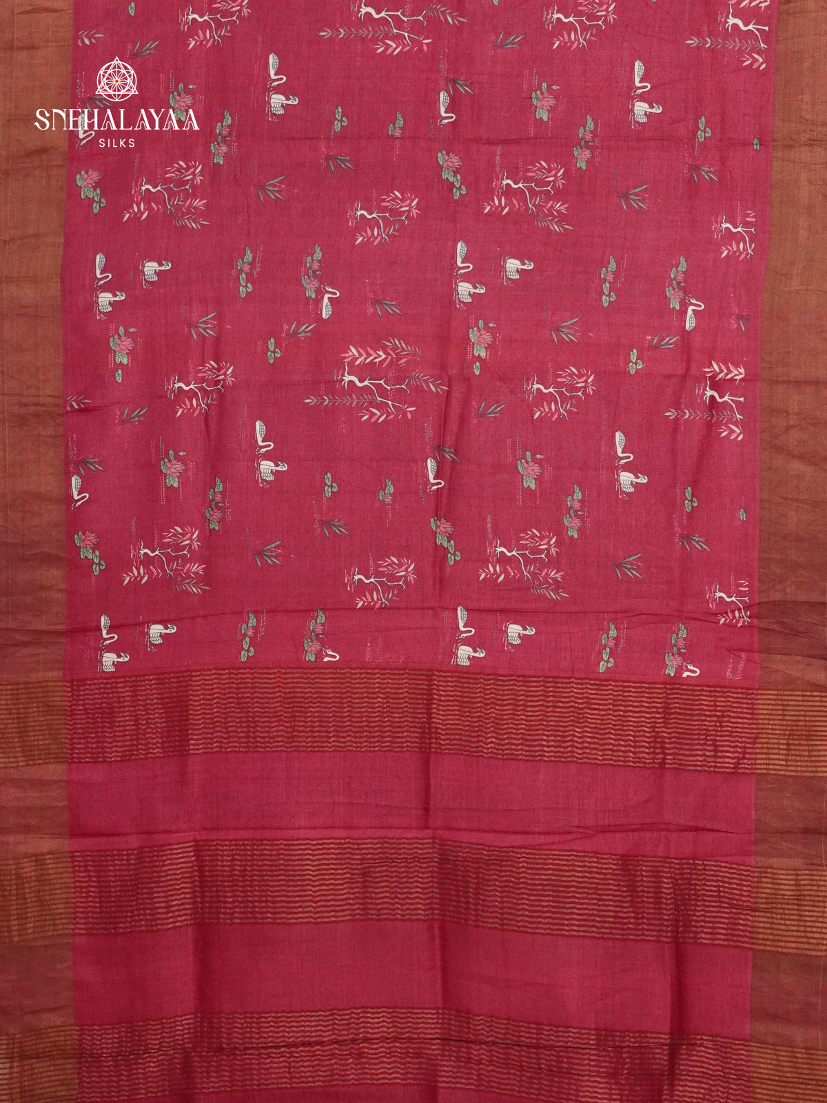Pink Tussar Saree