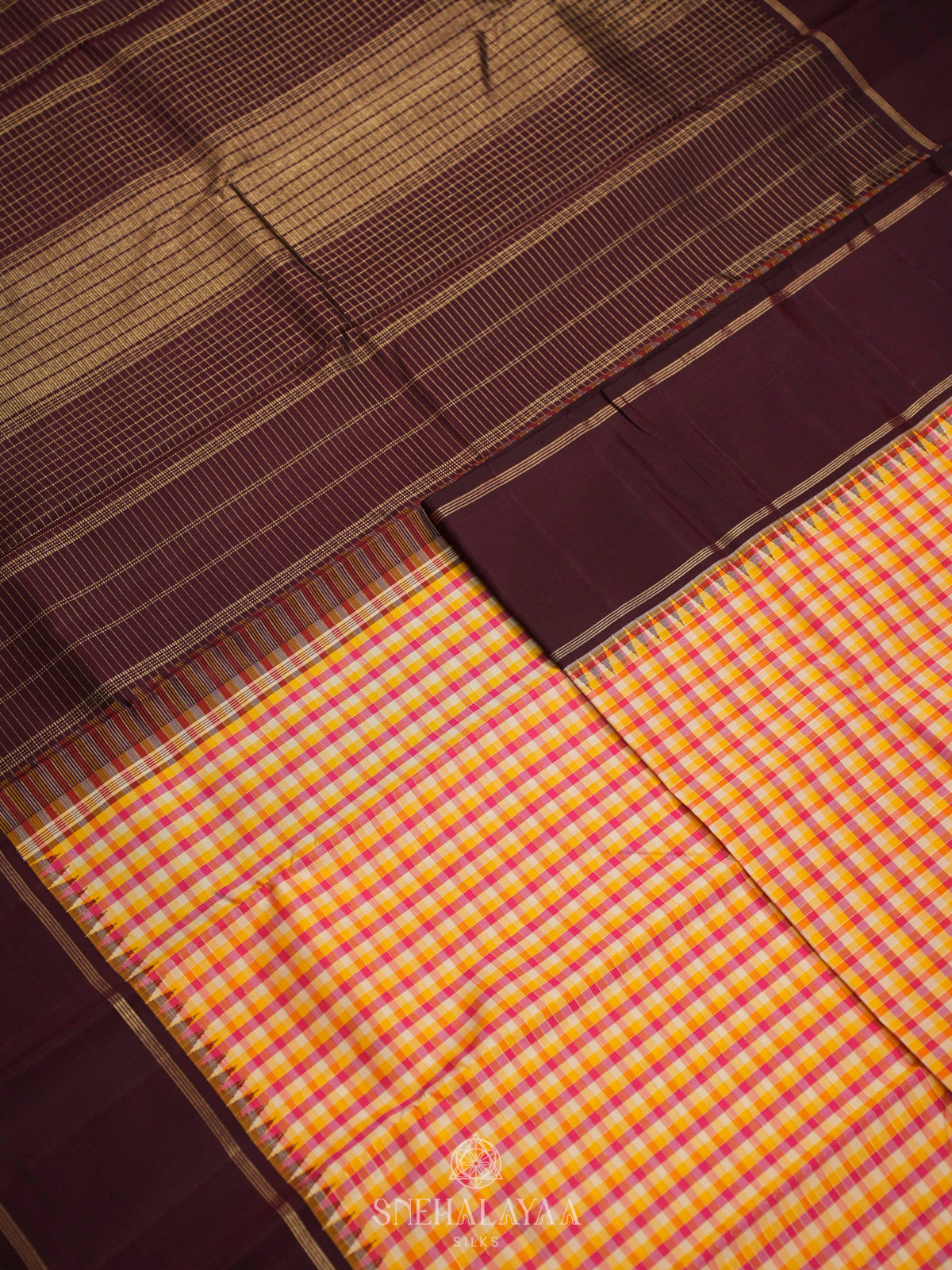 Multicolour Checks Kanjivaram Silk Saree