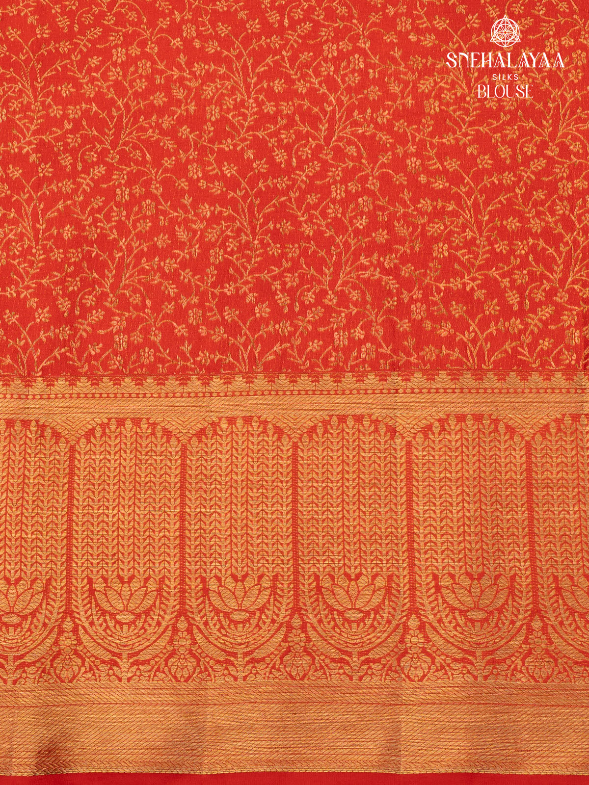 Rust Orange Kanjivaram Silk Saree