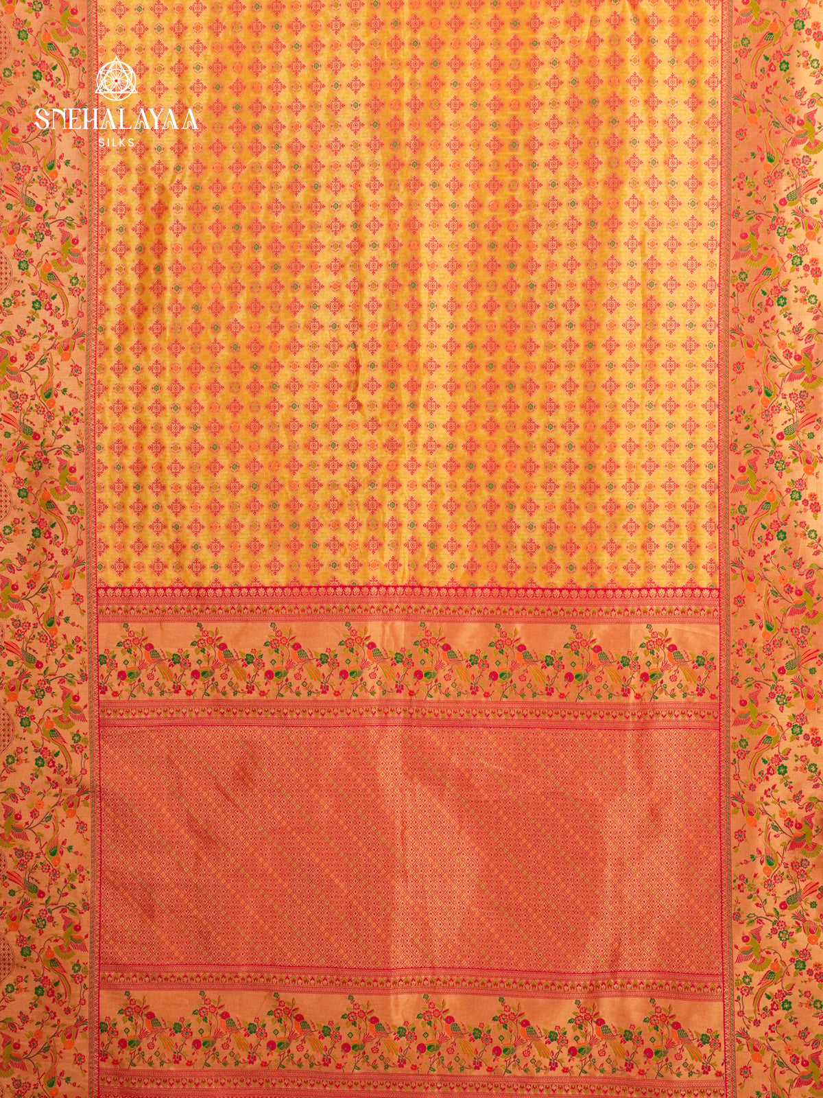Orange Banaras Tissue Paithani Saree
