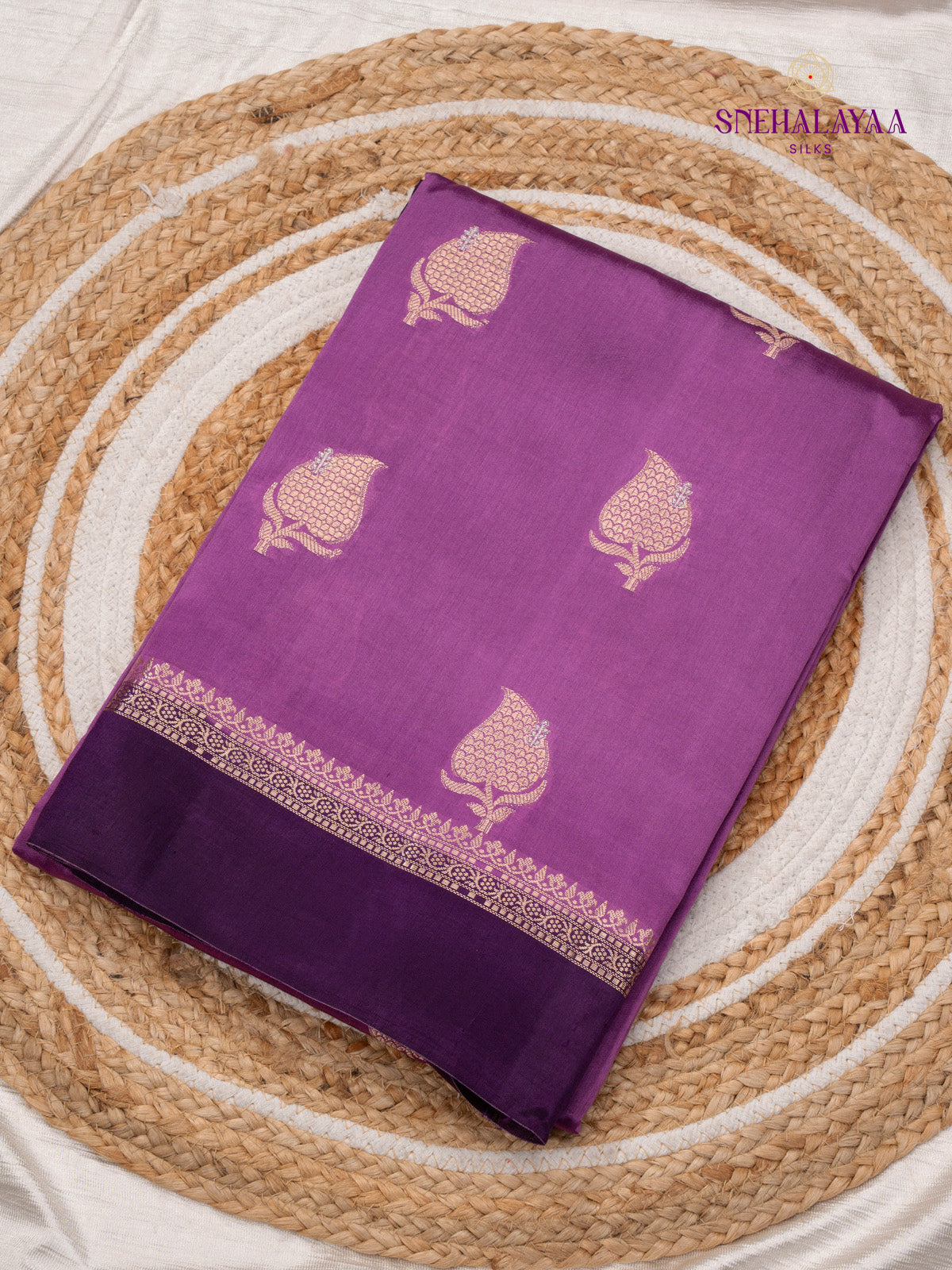 Lilac Purple Banaras Dupion Saree
