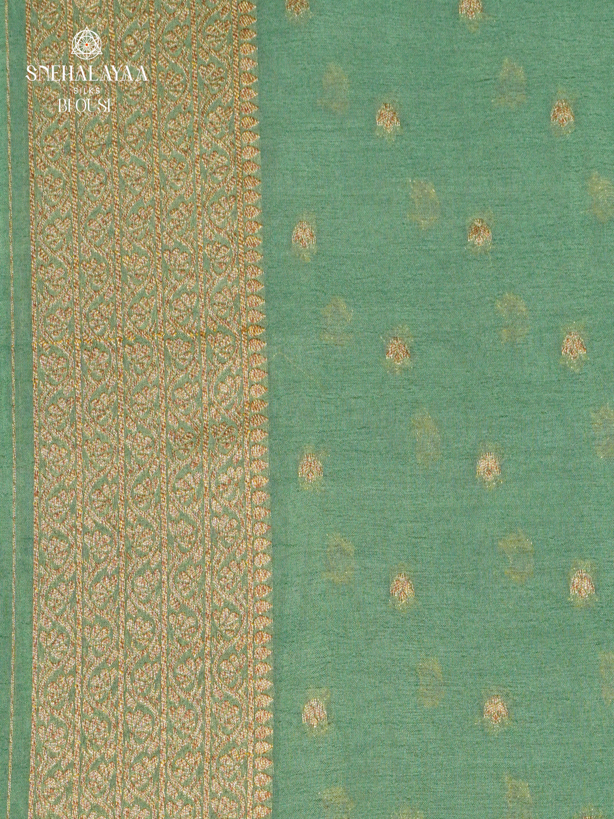 Pale Green Banaras Crepe Silk Saree