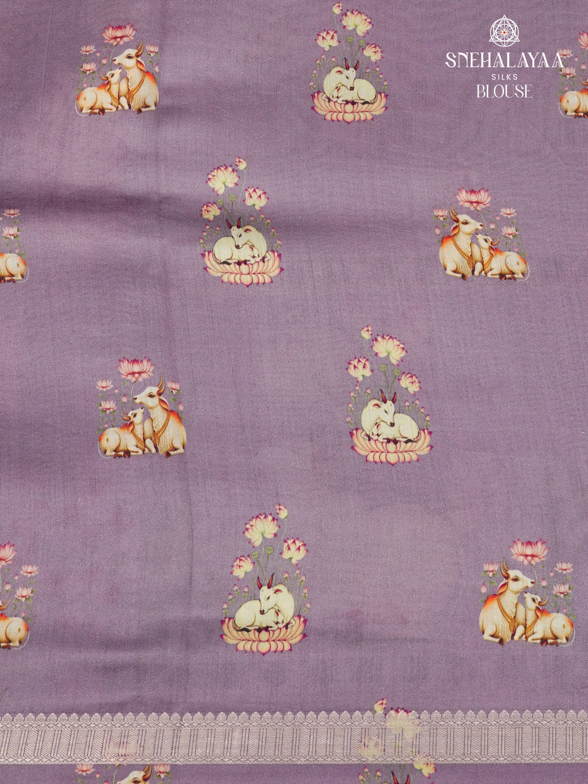 Lilac Chiniya Silk Saree