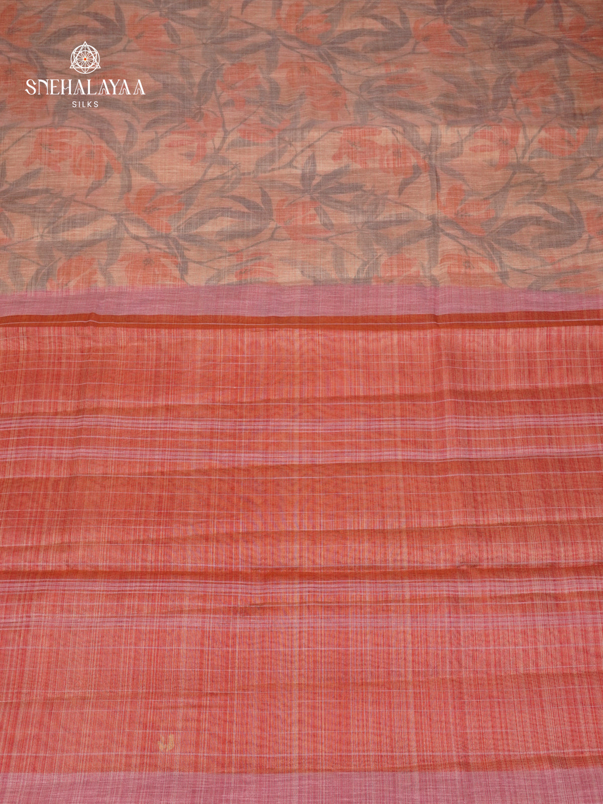 Peach Linen Tissue Saree