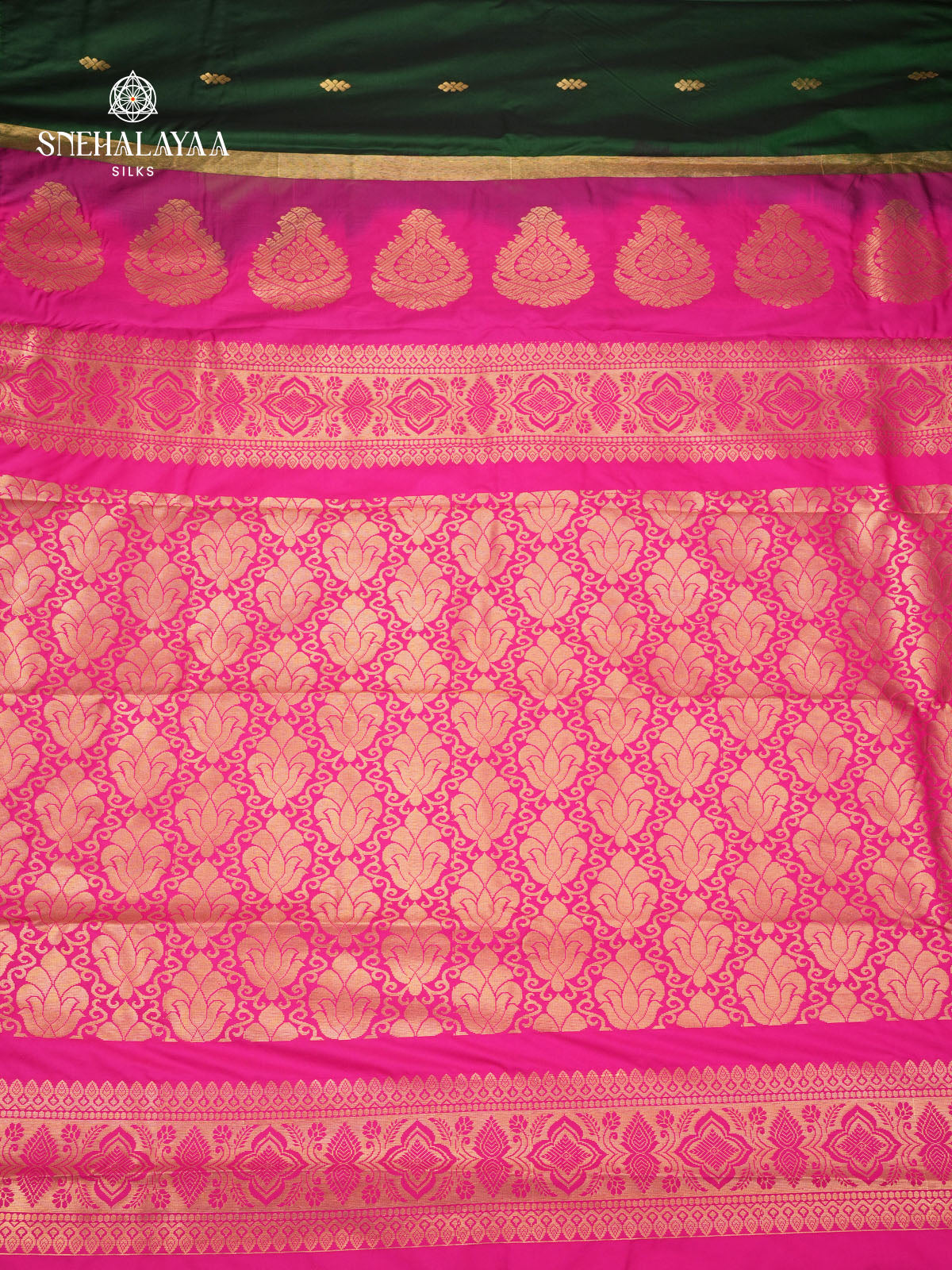 Forest Green Gadwal Silk Saree