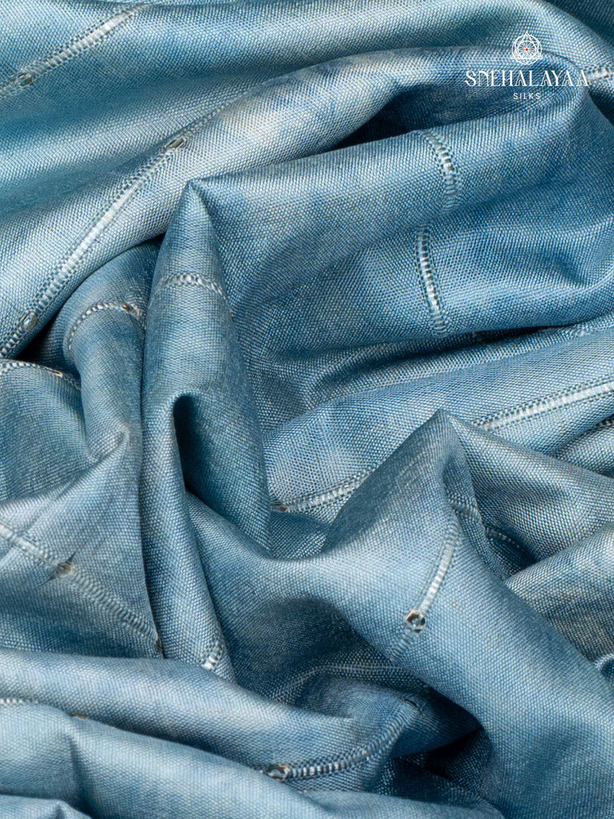 Blue Tussar Saree