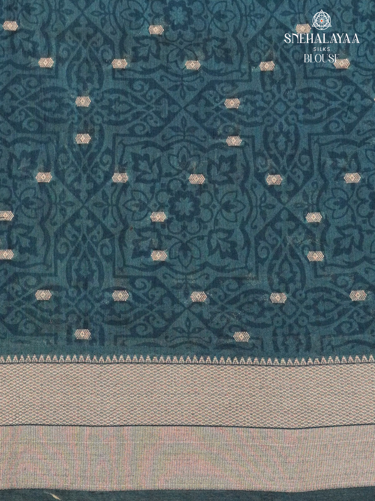 Teal Chanderi Saree