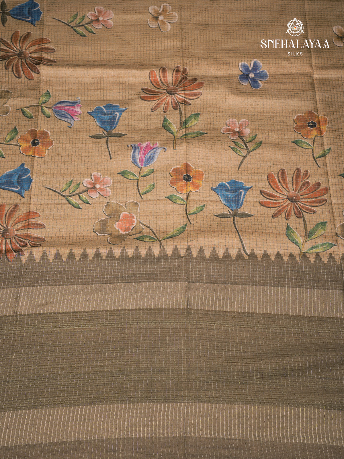 Brown Tussar Saree