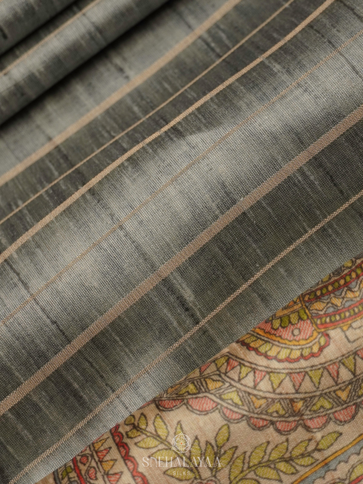 Grey Tussar Saree
