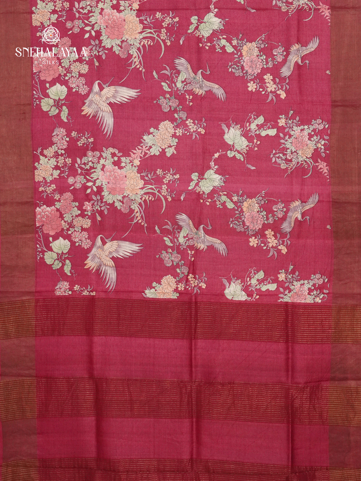 Pink Tussar Saree