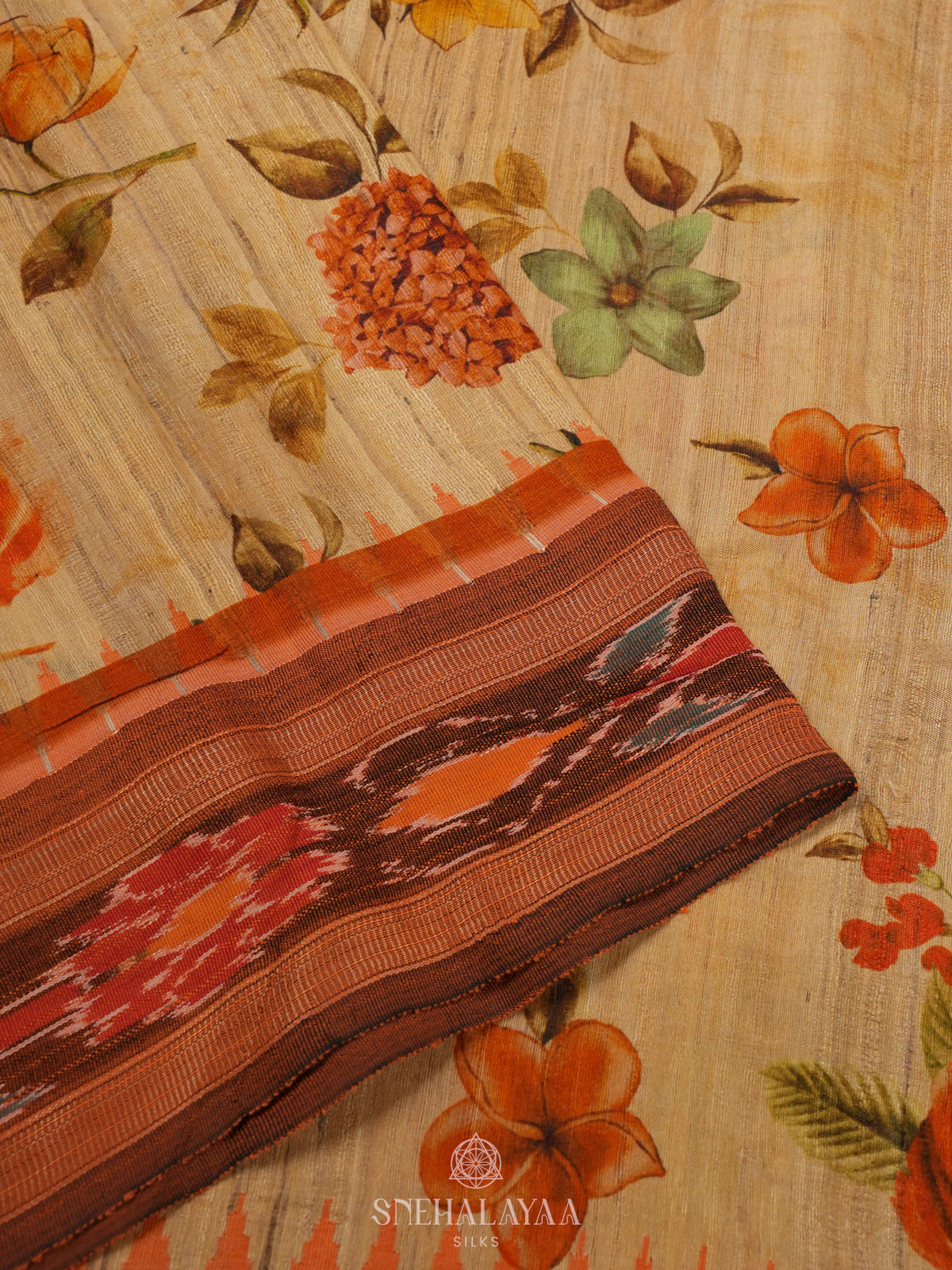 Sandal Munga Tussar Saree