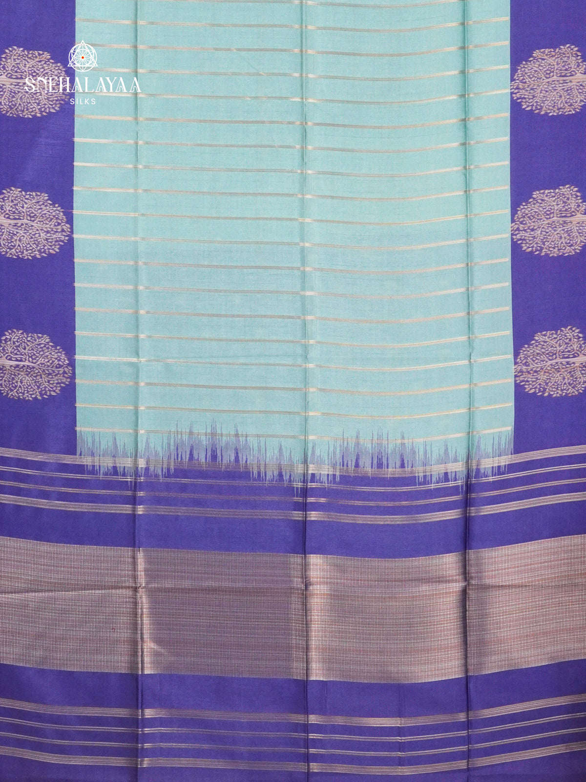 Ice Blue Jute Saree
