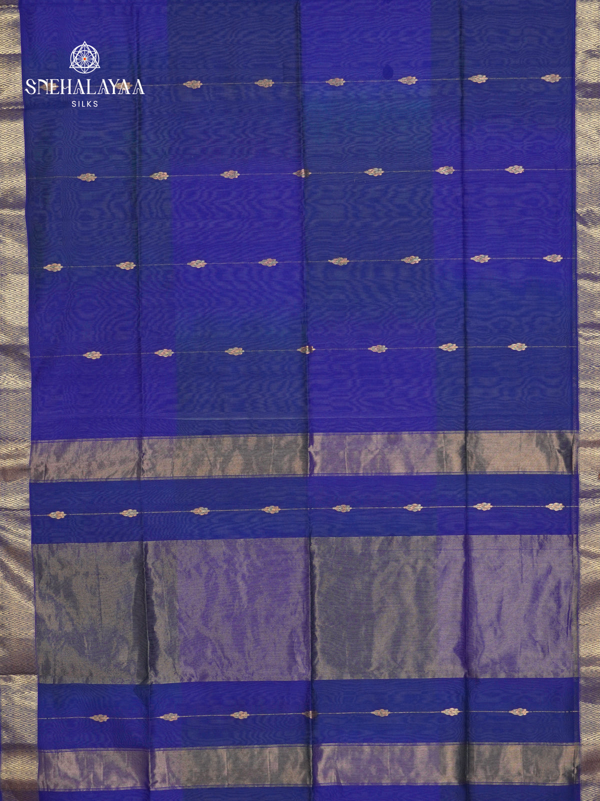 Rich Blue Maheshwari Silk Cotton Saree