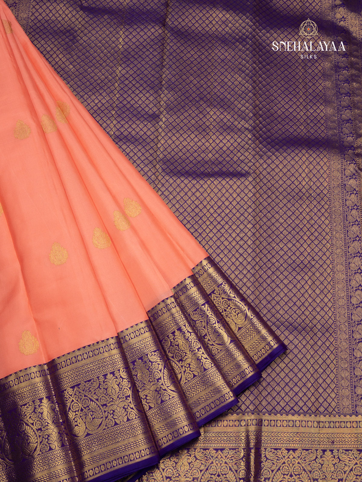 Peach Kanjivaram Silk Saree