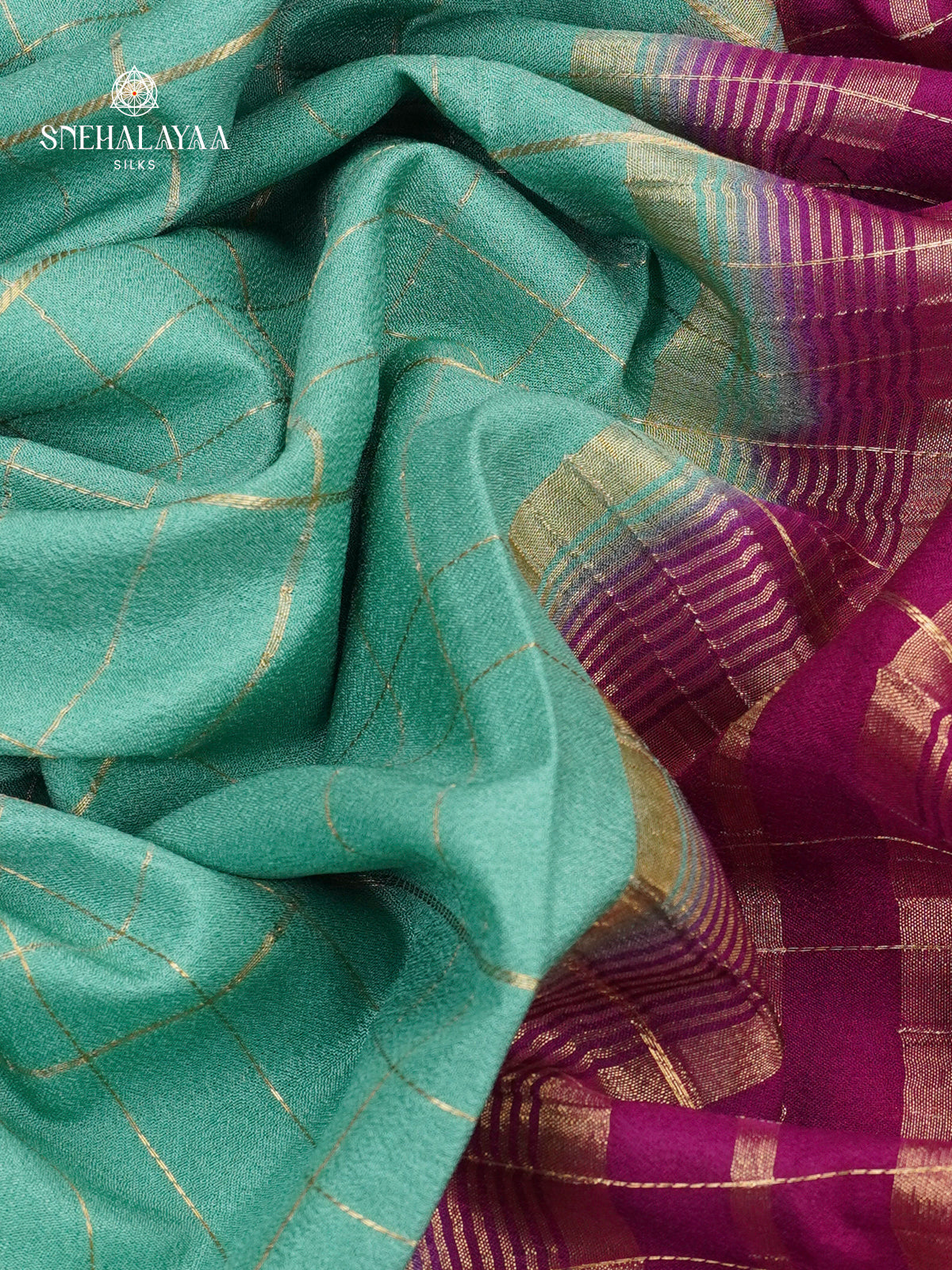 Teal Blue Mysore Silk Saree