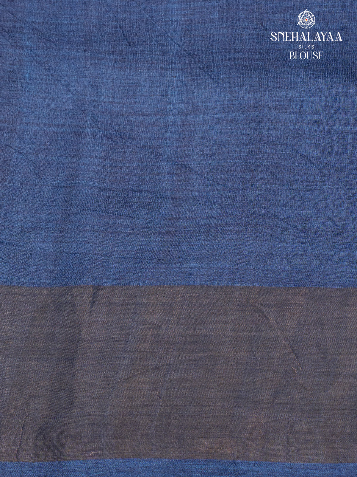 Navy Blue Printed Tussar Saree