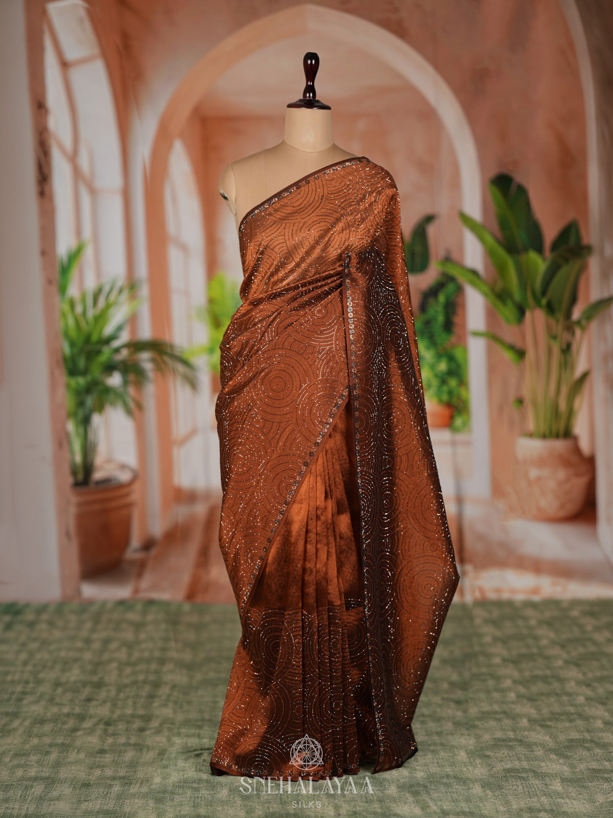 Orange Designer Saree