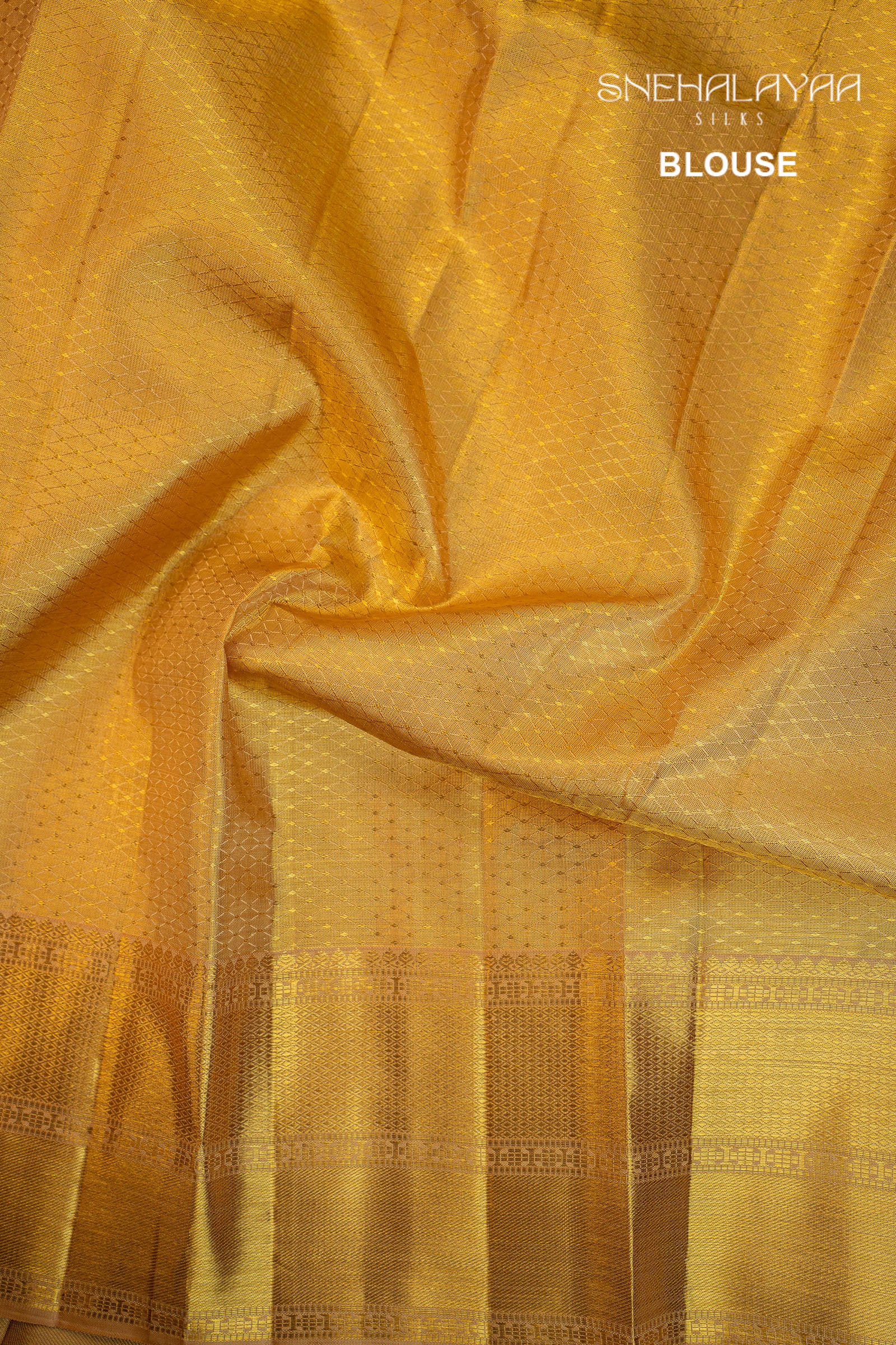 Metallic Yellow Kancheevaram Silk Saree