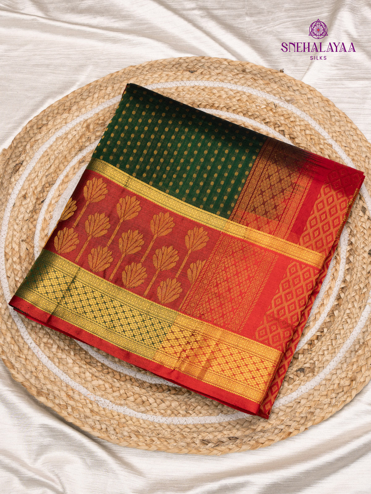 Green Kanchi Silk Cotton Saree