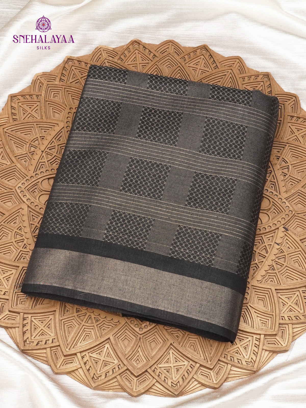 Black Bamboo Silk Saree