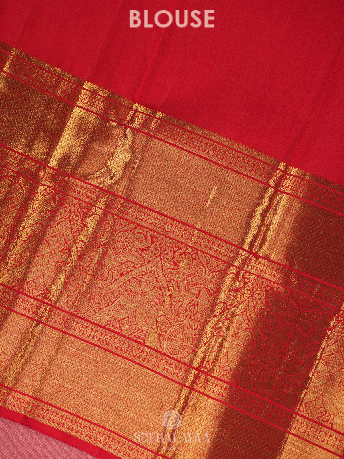 Rust Orange Kanjivaram Silk Saree