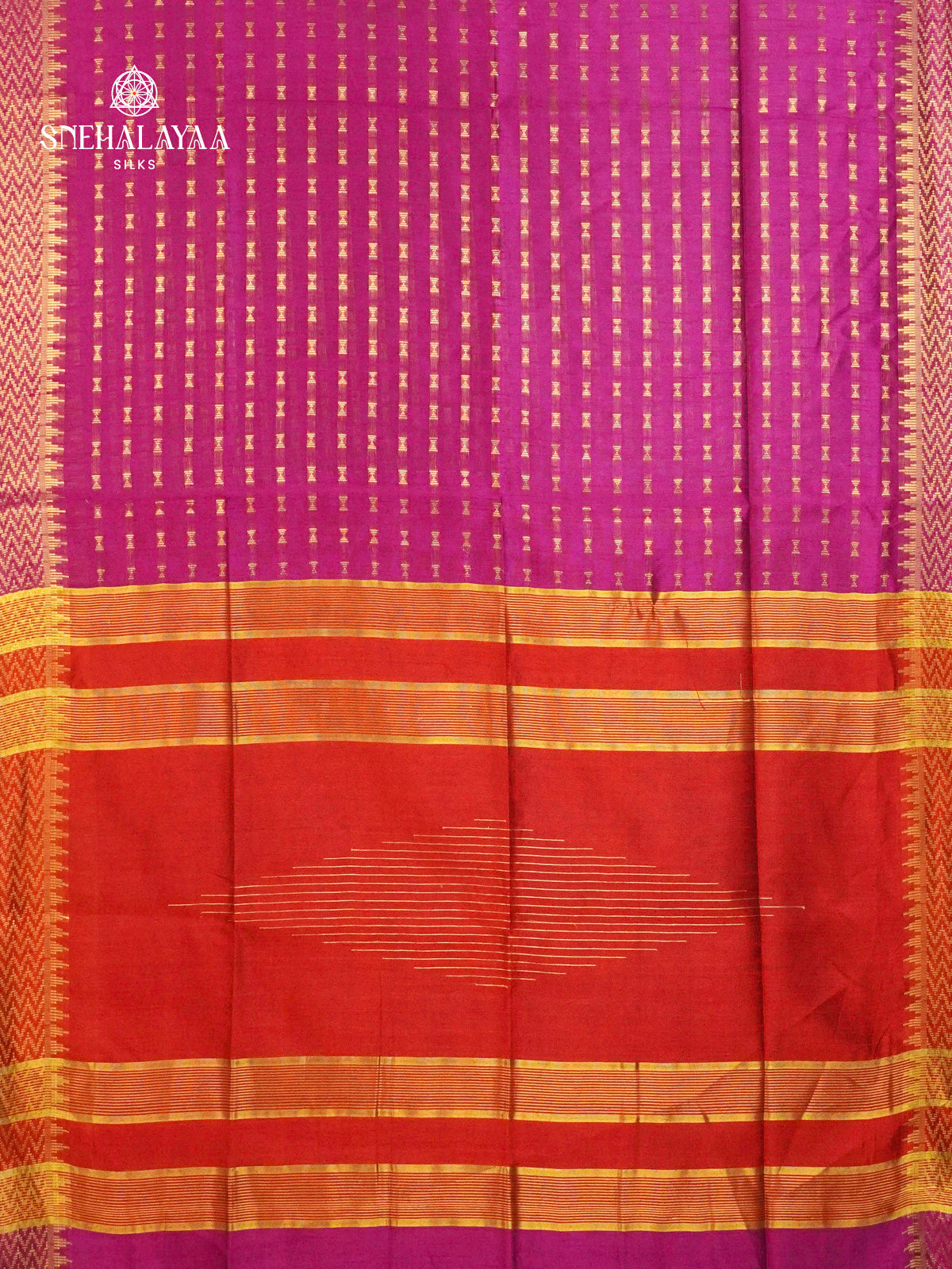 Magenta Purple Bamboo Silk Saree