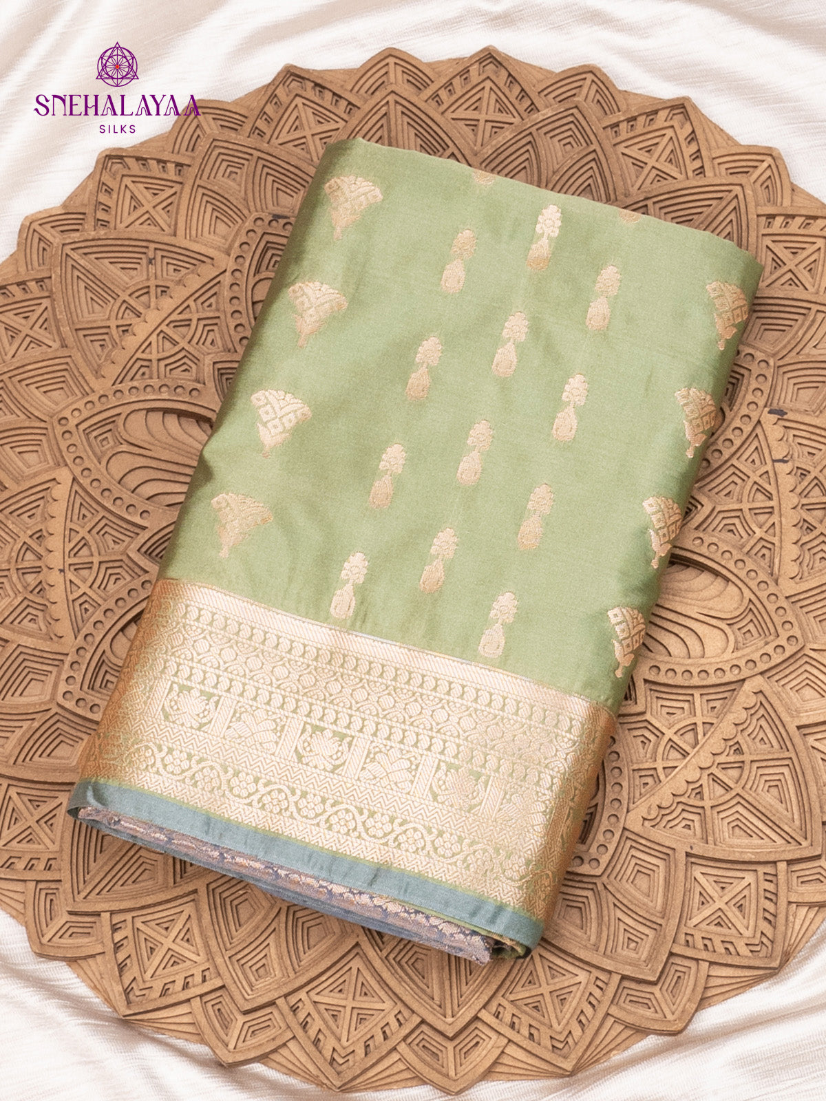 Sage Green Soft Silk Saree