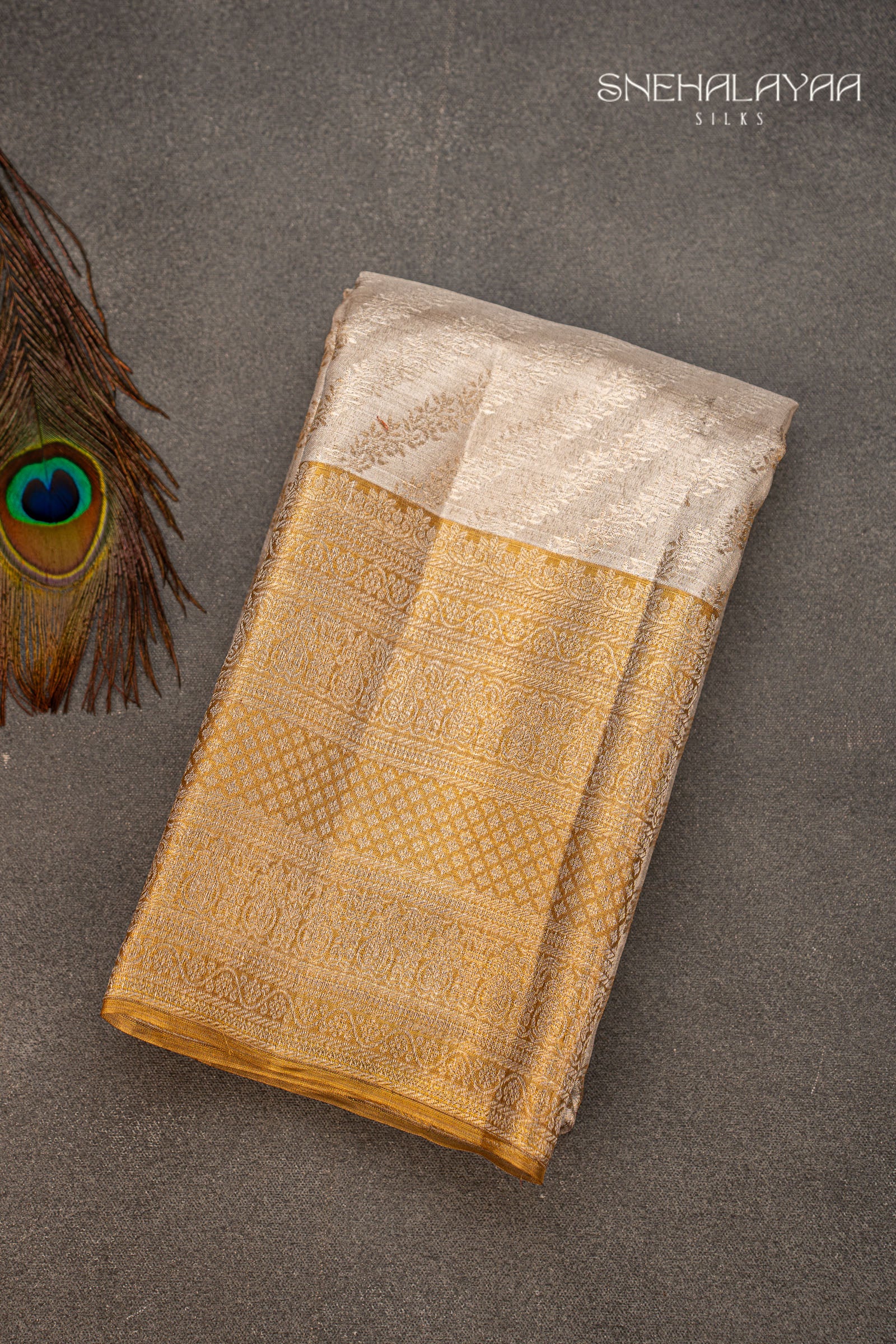 Silver Kancheevaram Silk Saree