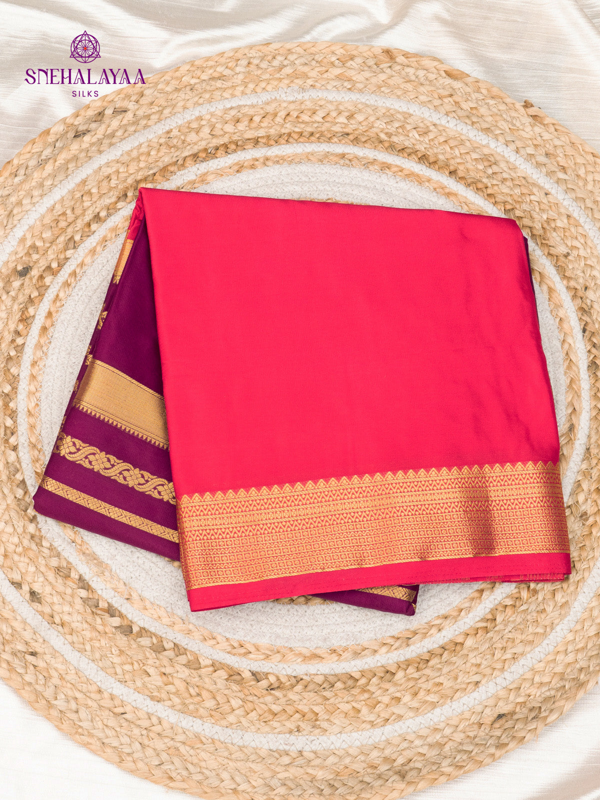 Magenta Mysore Silk Saree