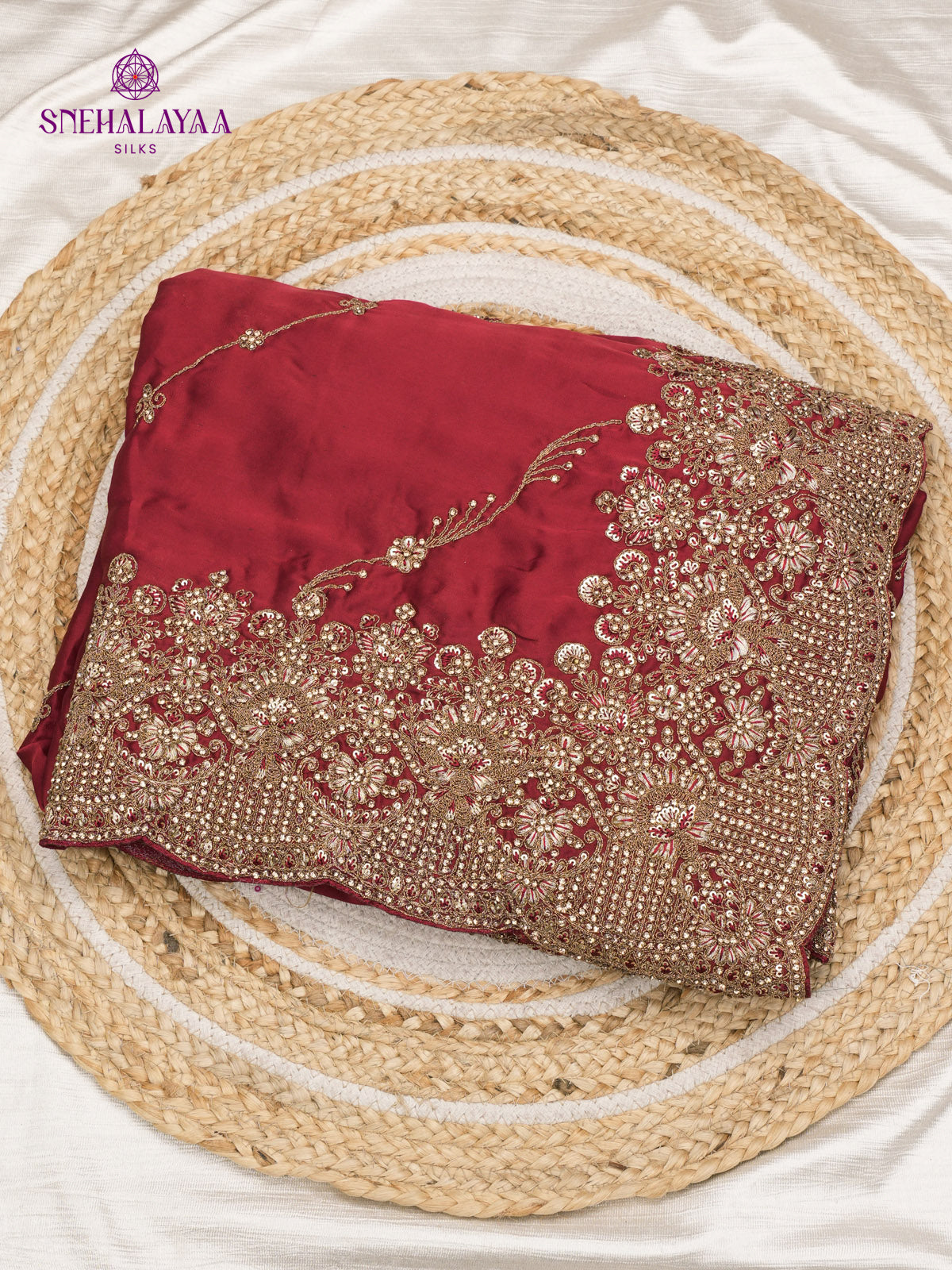 Maroon Designer Saree