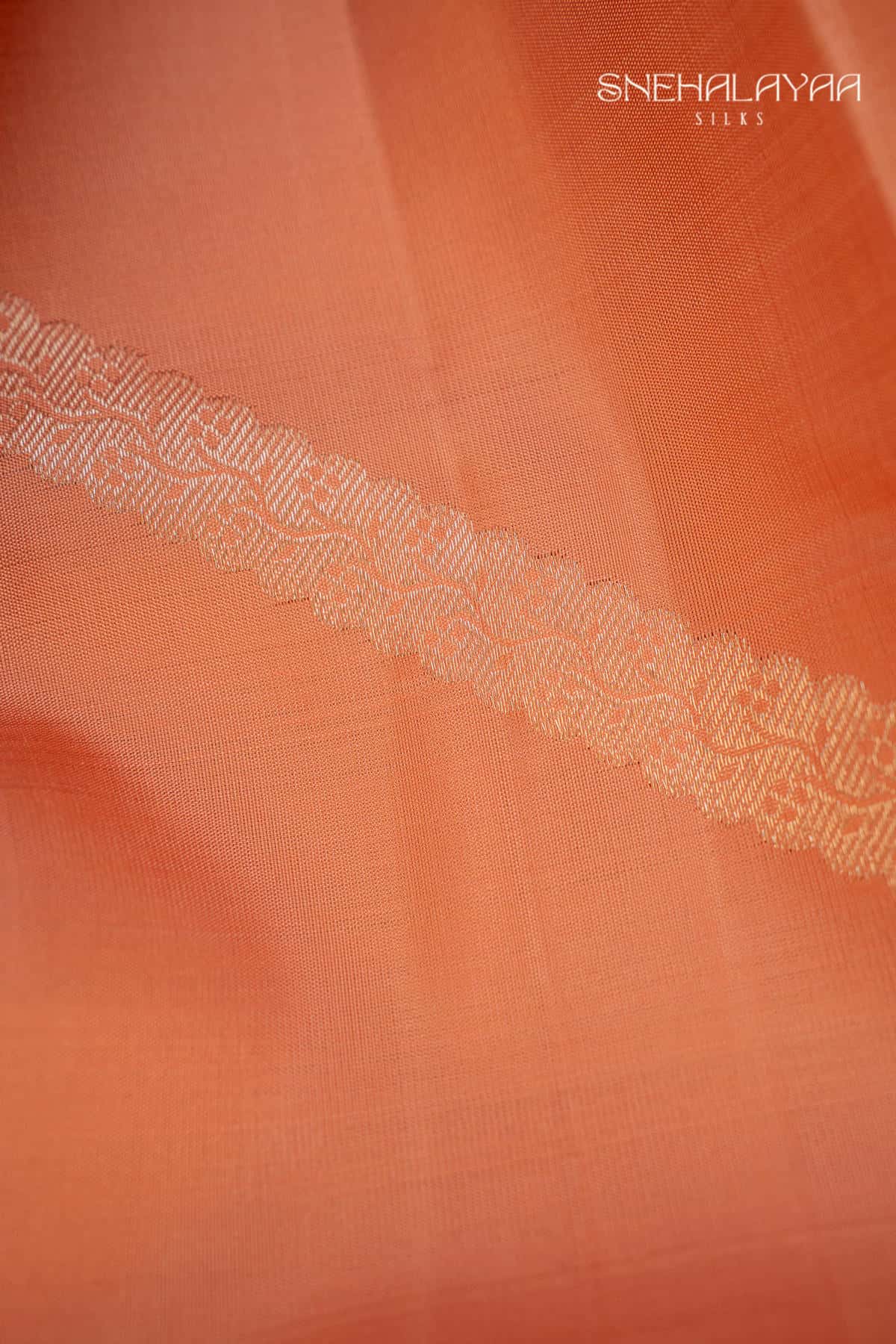 Peach Kancheevaram Designer Silk Saree