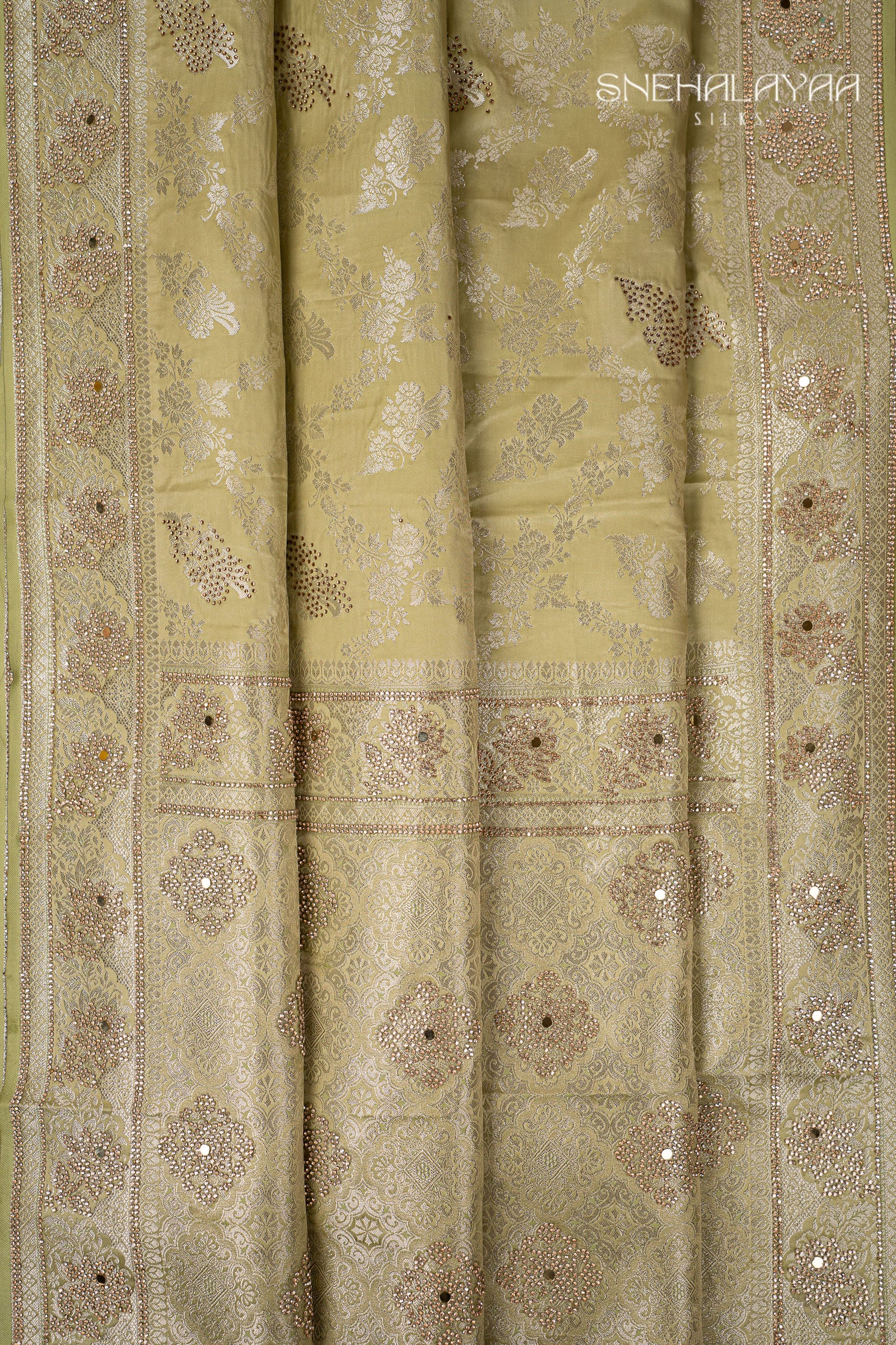 Pistachio Green Banaras Saree