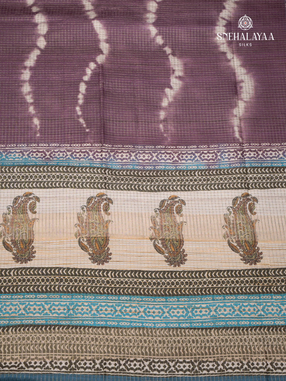 Burgundy Tussar Saree